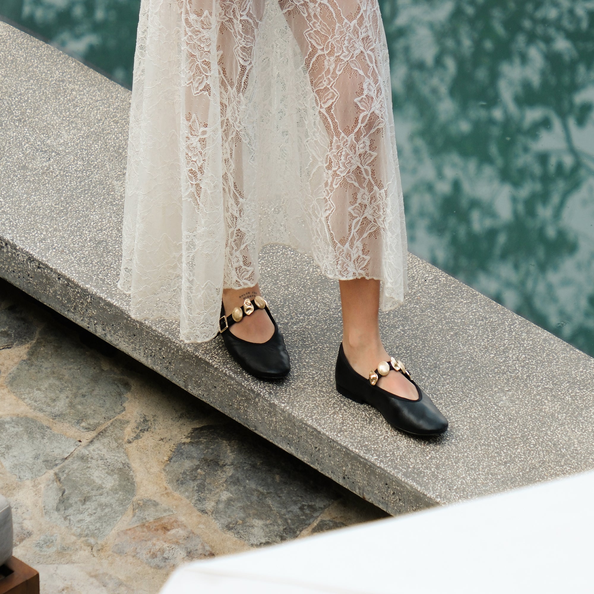 RELAN BALLET FLATS BLACK LEATHER - Image 2
