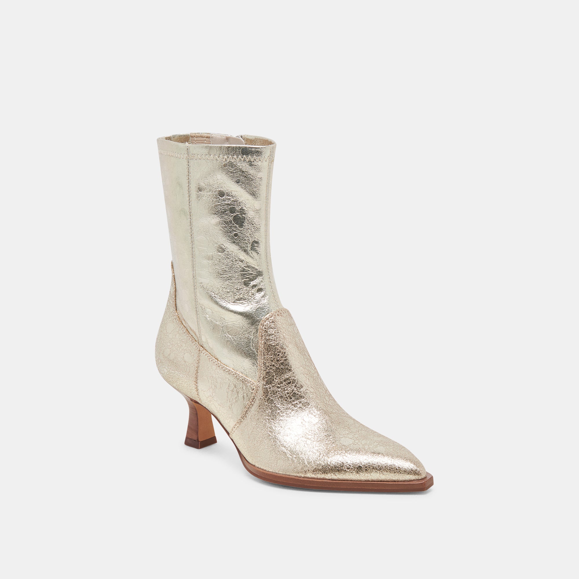 ARYA WIDE CALF BOOTS LIGHT GOLD DISTRESSED LEATHER - Image 2