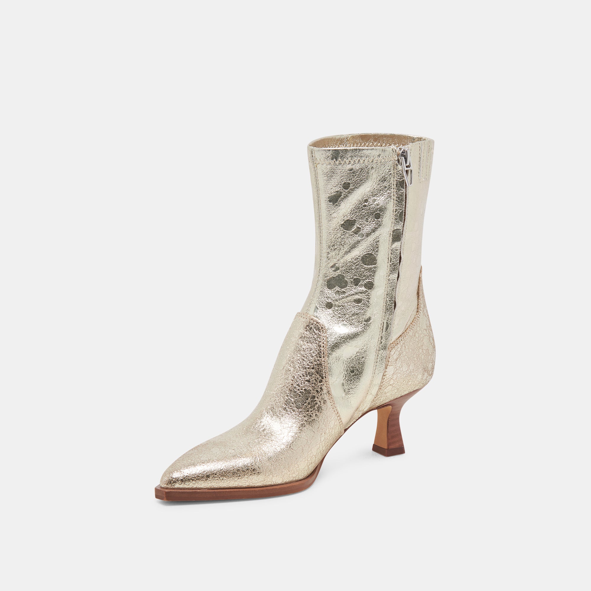 ARYA WIDE CALF BOOTS LIGHT GOLD DISTRESSED LEATHER - Image 4