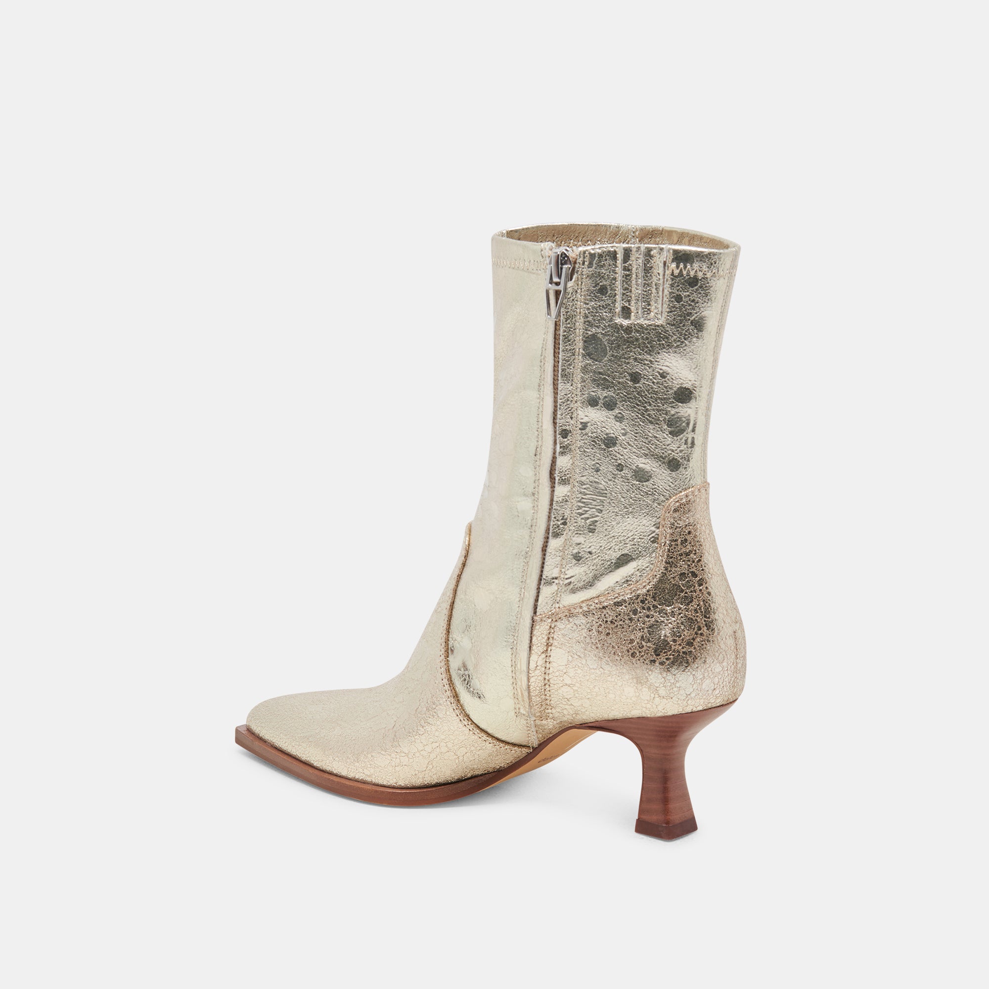 ARYA WIDE CALF BOOTS LIGHT GOLD DISTRESSED LEATHER - Image 5