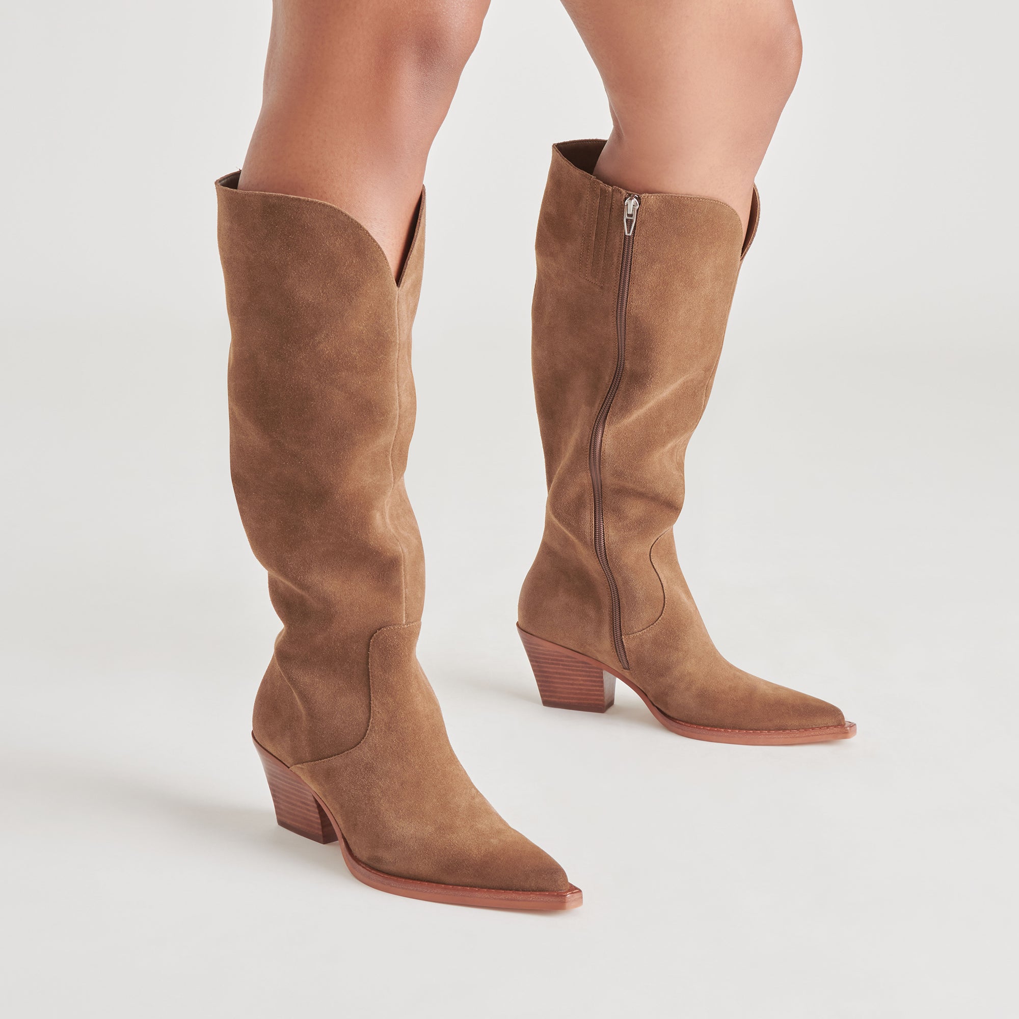 RAJ WIDE CALF BOOTS BROWN SUEDE - Image 2