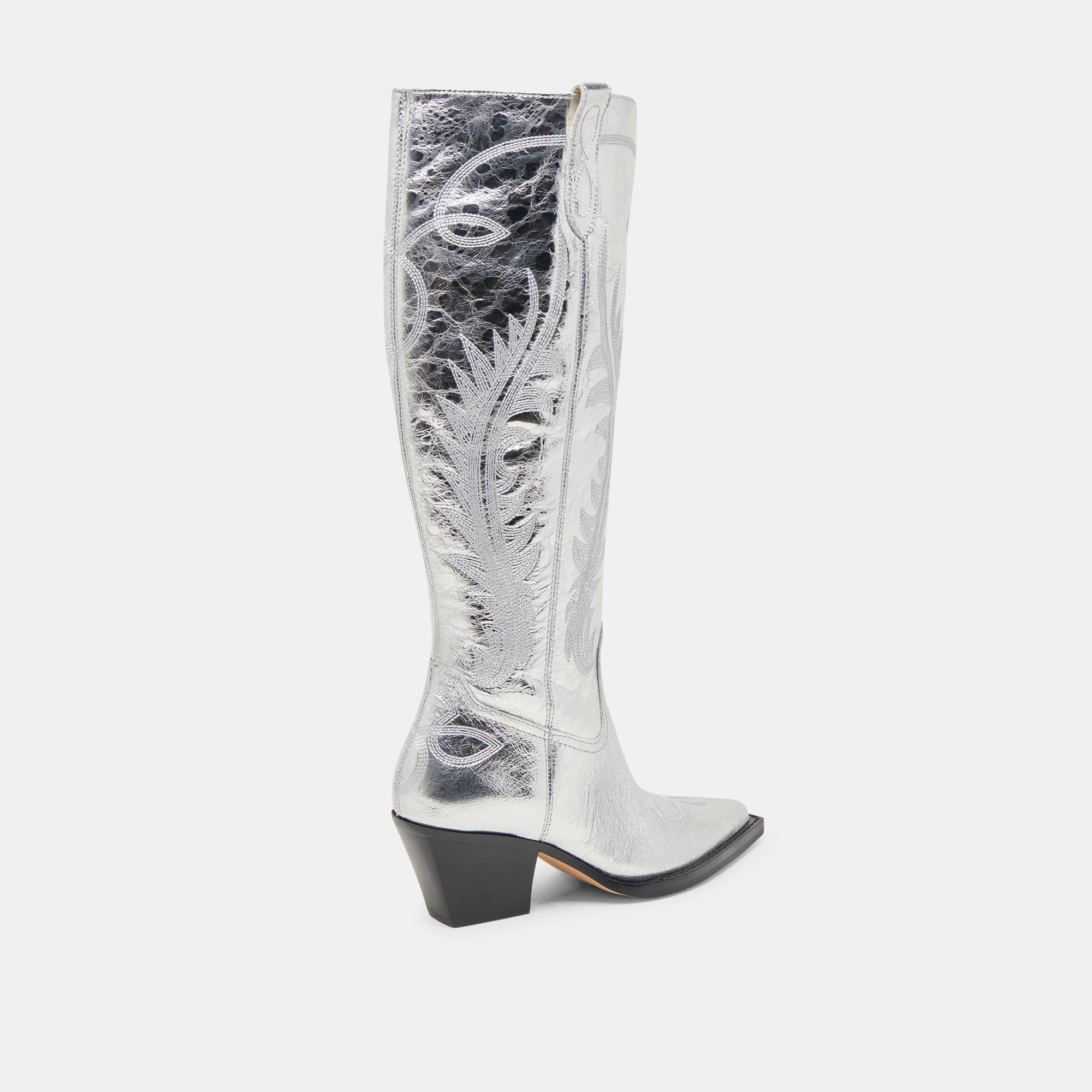 RYATT EXTRA WIDE CALF BOOTS SILVER DISTRESSED LEATHER - Image 3