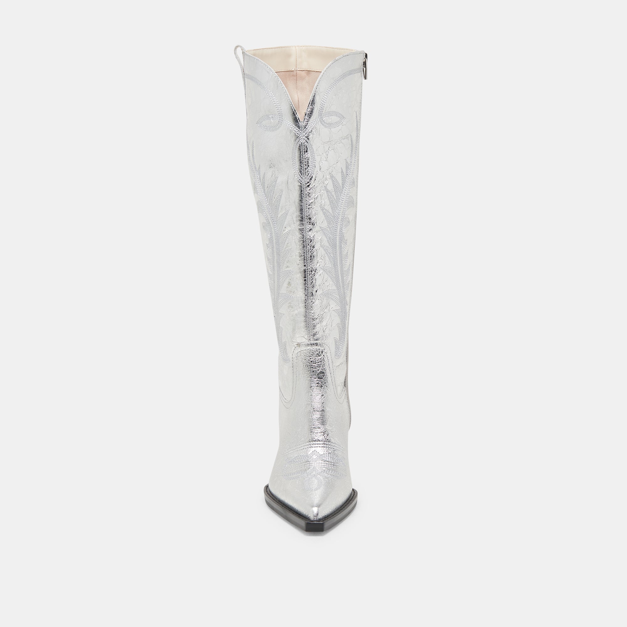 RYATT EXTRA WIDE CALF BOOTS SILVER DISTRESSED LEATHER - Image 6