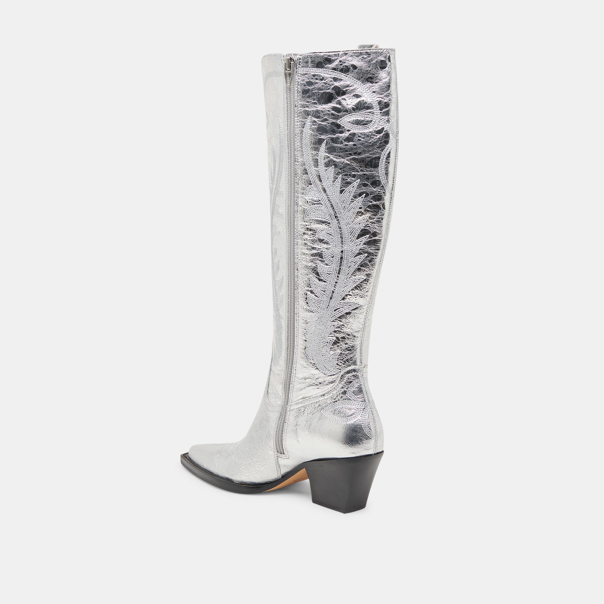 RYATT EXTRA WIDE CALF BOOTS SILVER DISTRESSED LEATHER - Image 5