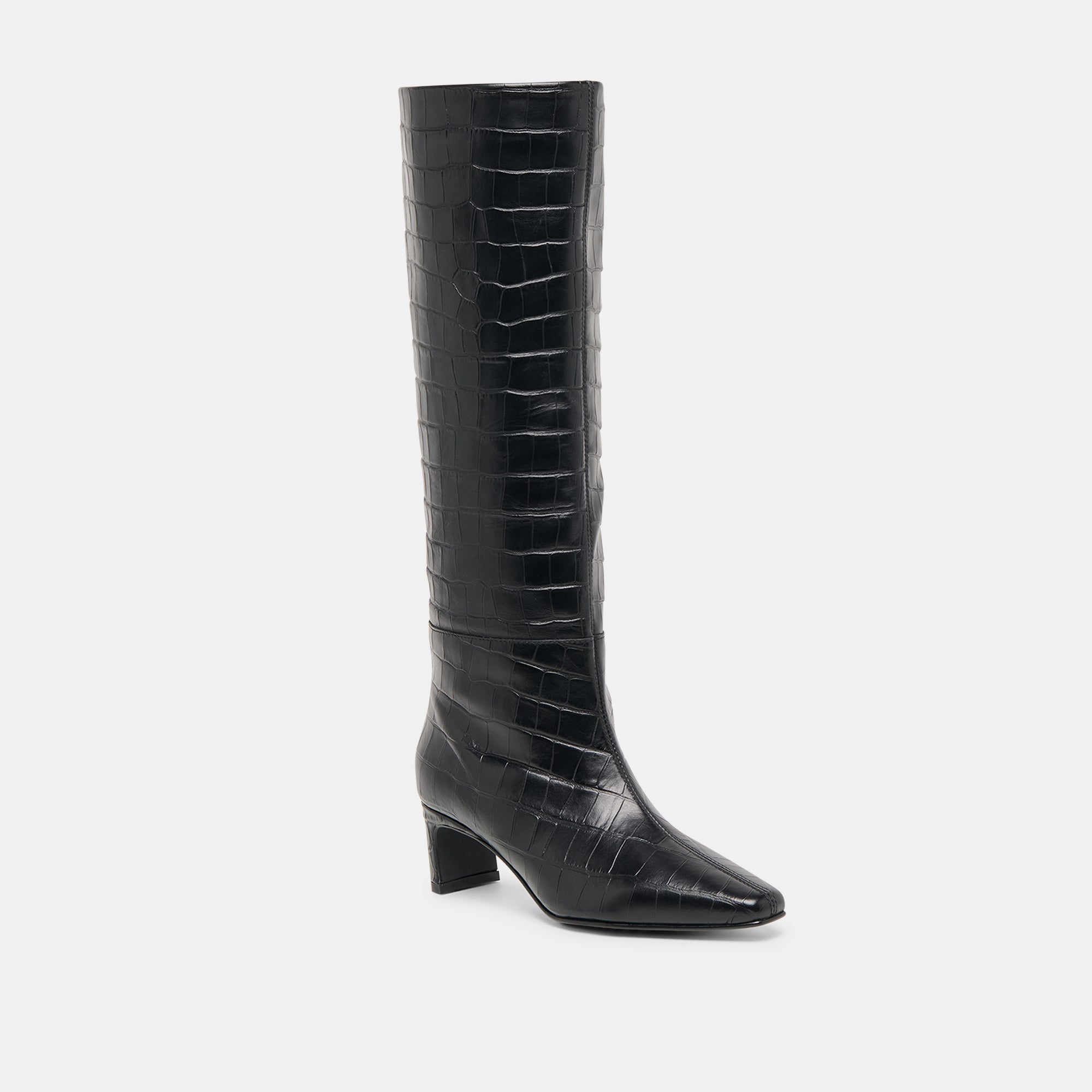 TRIXI BOOTS NOIR CROCO EMBOSSED LEATHER - Image 3