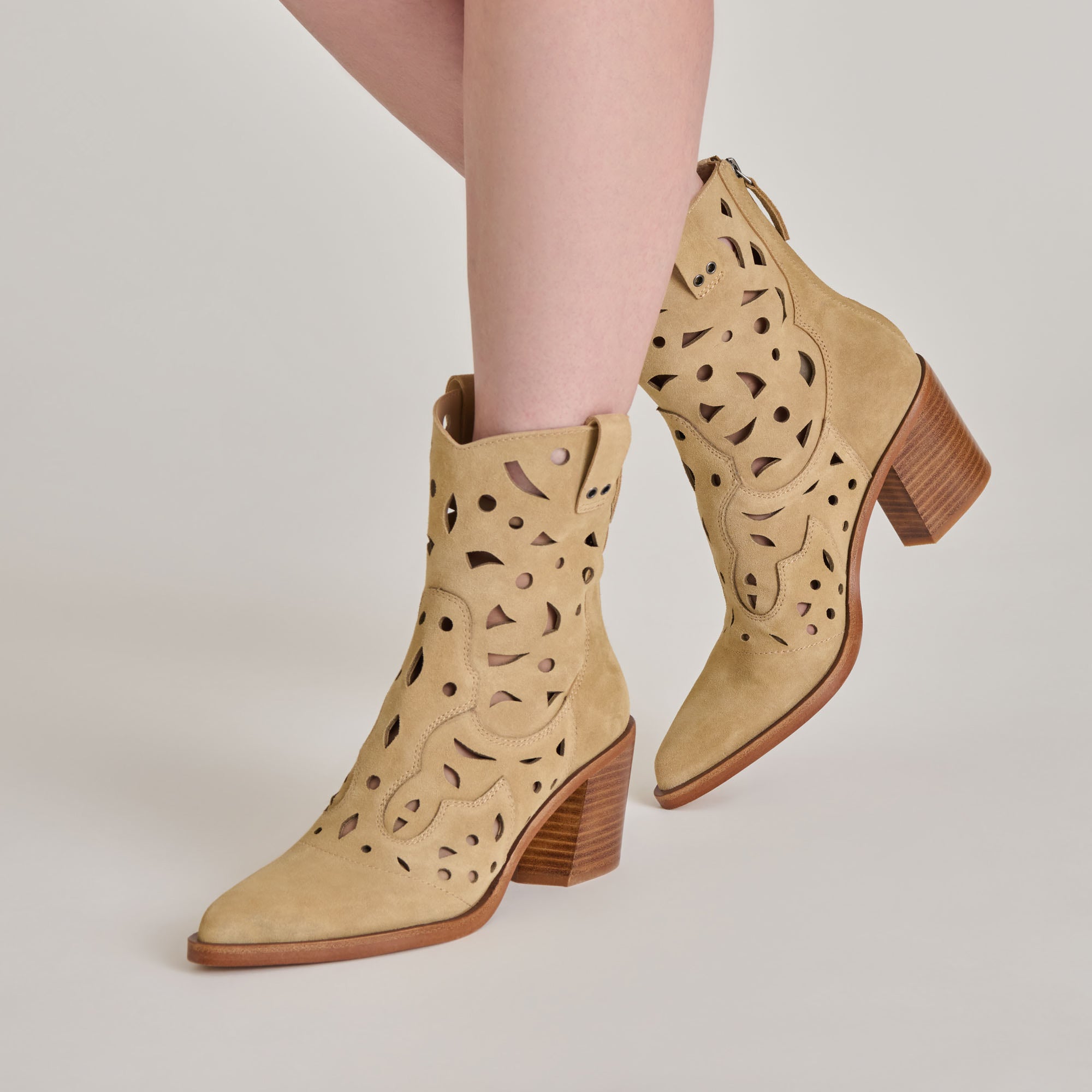 ZENOBI BOOTIES DK TAUPE SUEDE - Image 2