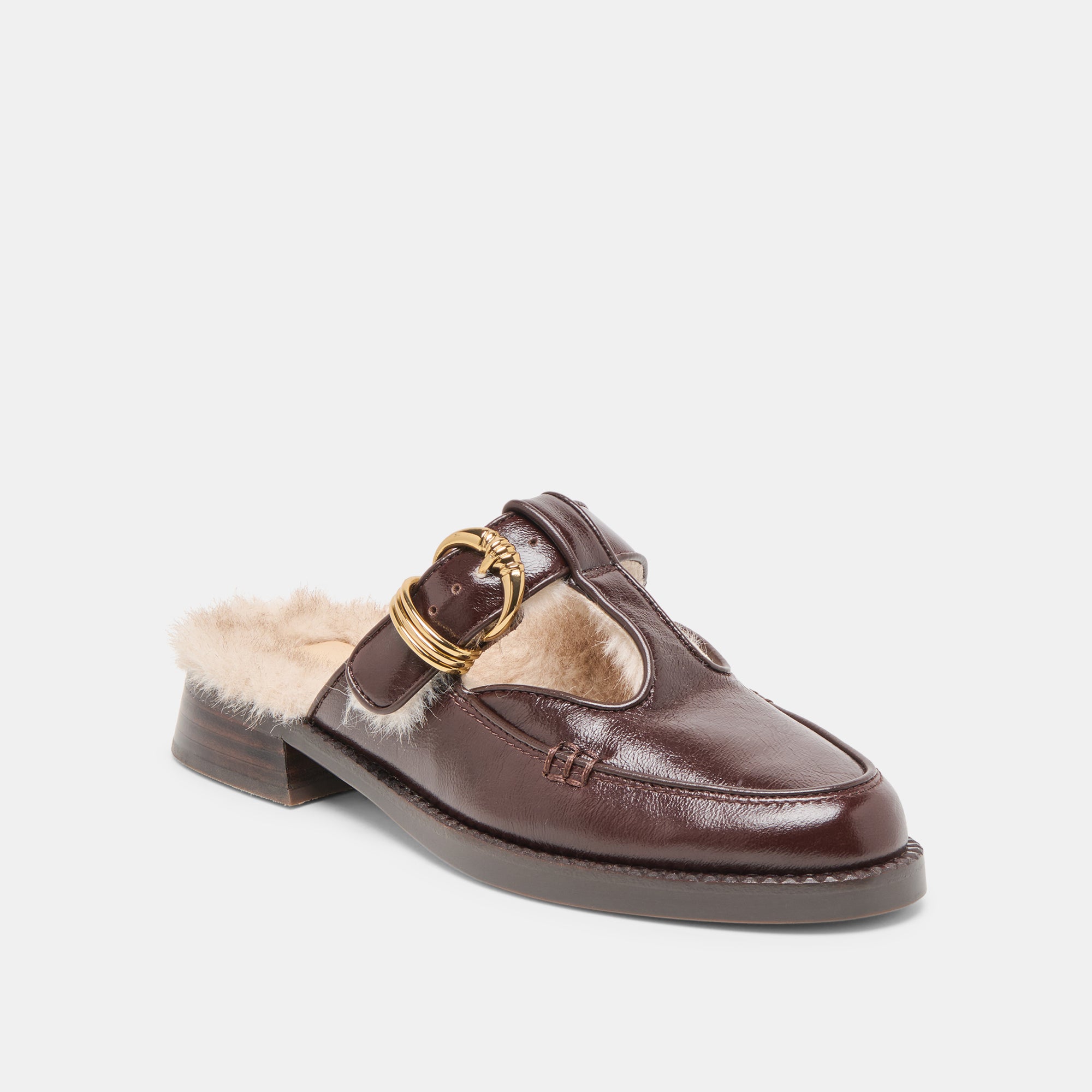 HARLAH PLUSH FLATS CHOCOLATE LEATHER - Image 2