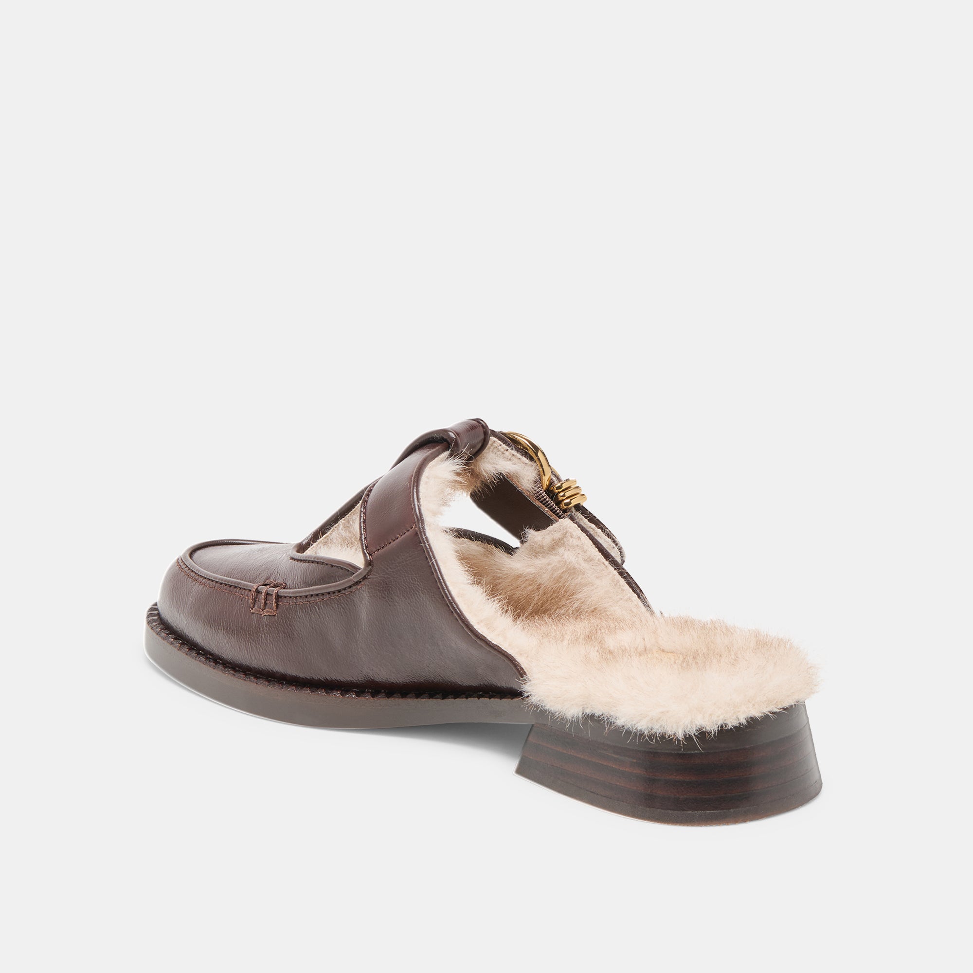 HARLAH PLUSH FLATS CHOCOLATE LEATHER - Image 5
