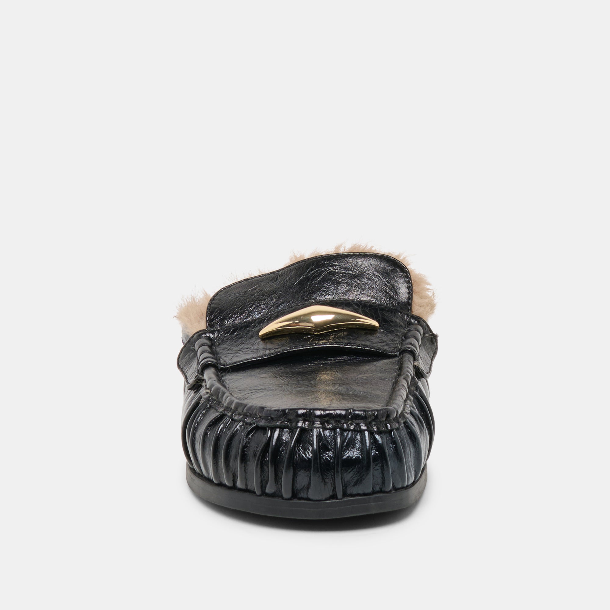 JODERO PLUSH FLATS BLACK LEATHER - Image 9