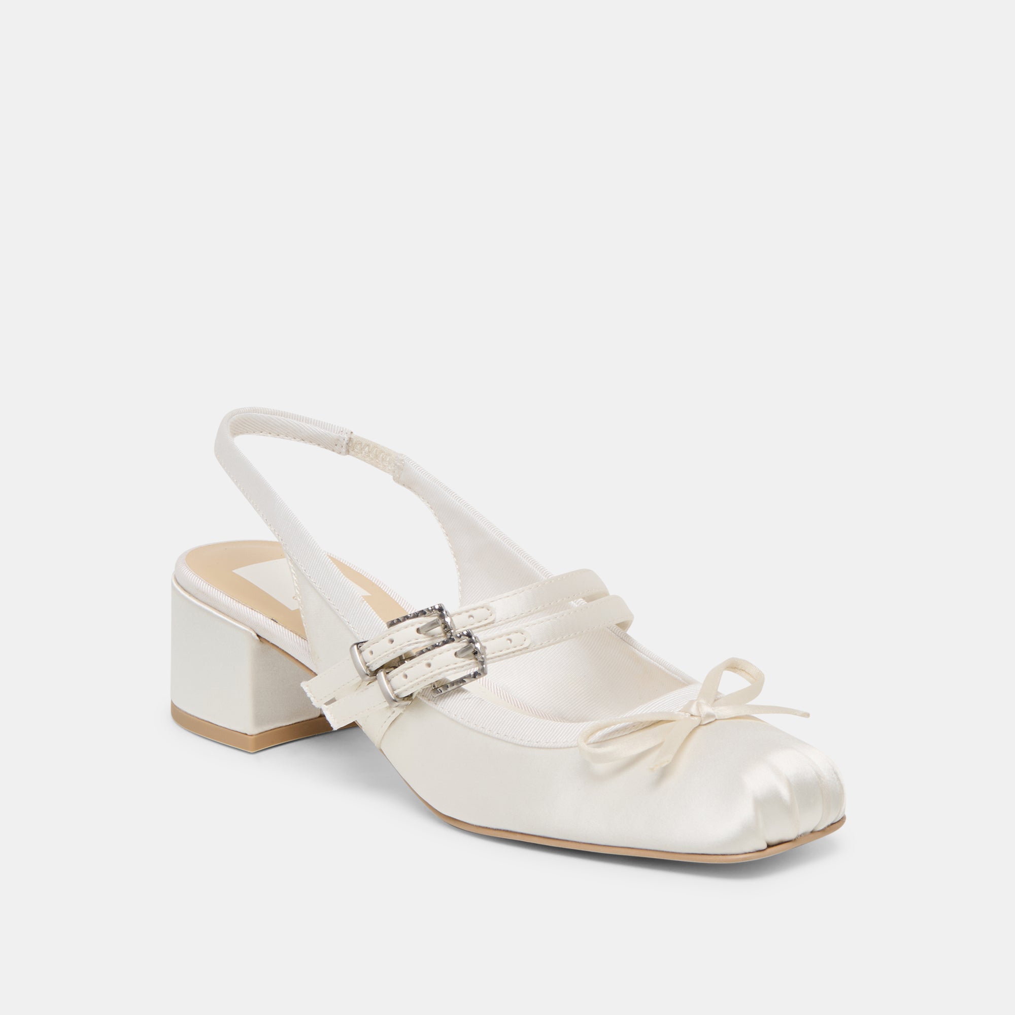 LORIS HEELS TRUE WHITE SATIN - Image 3