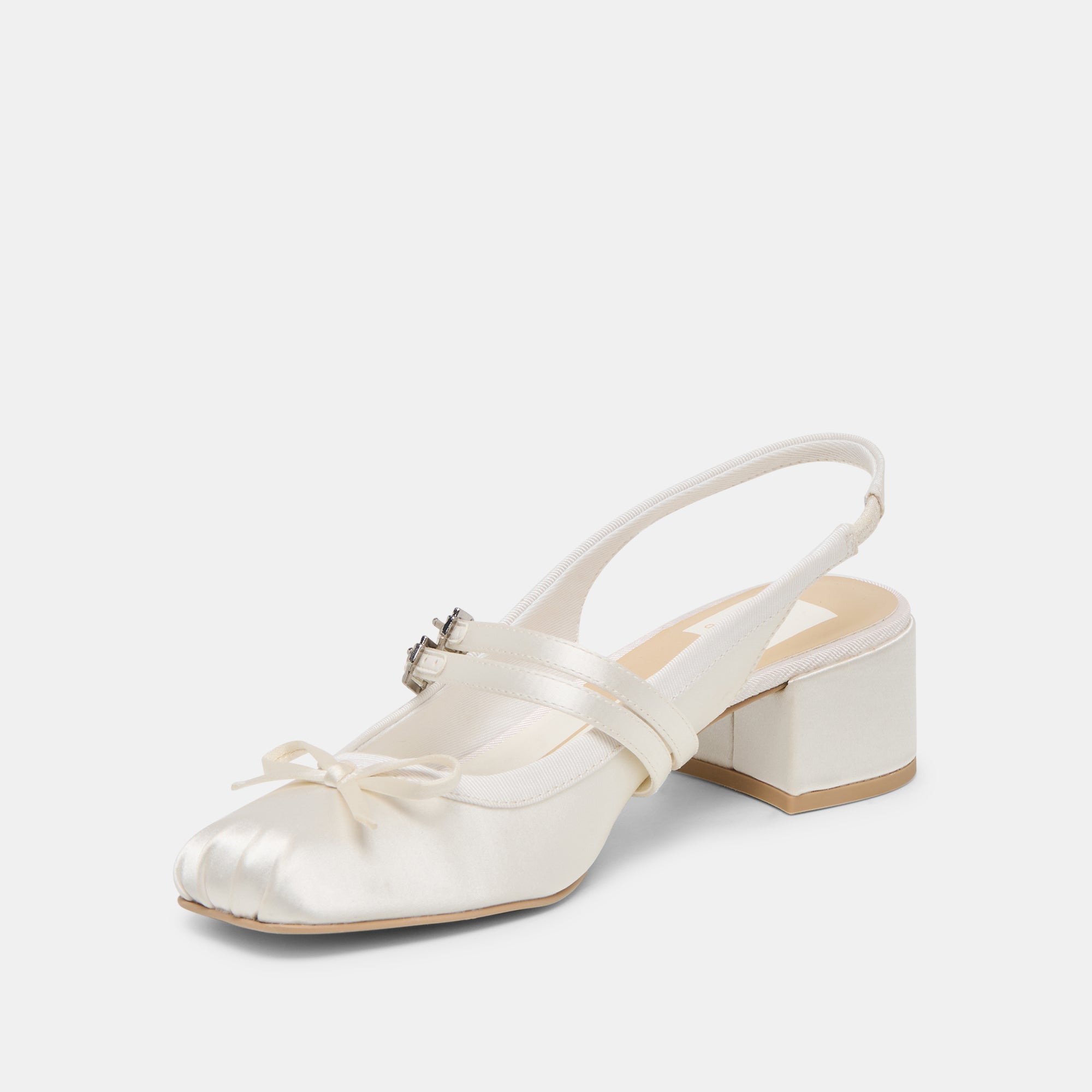 LORIS HEELS TRUE WHITE SATIN - Image 5