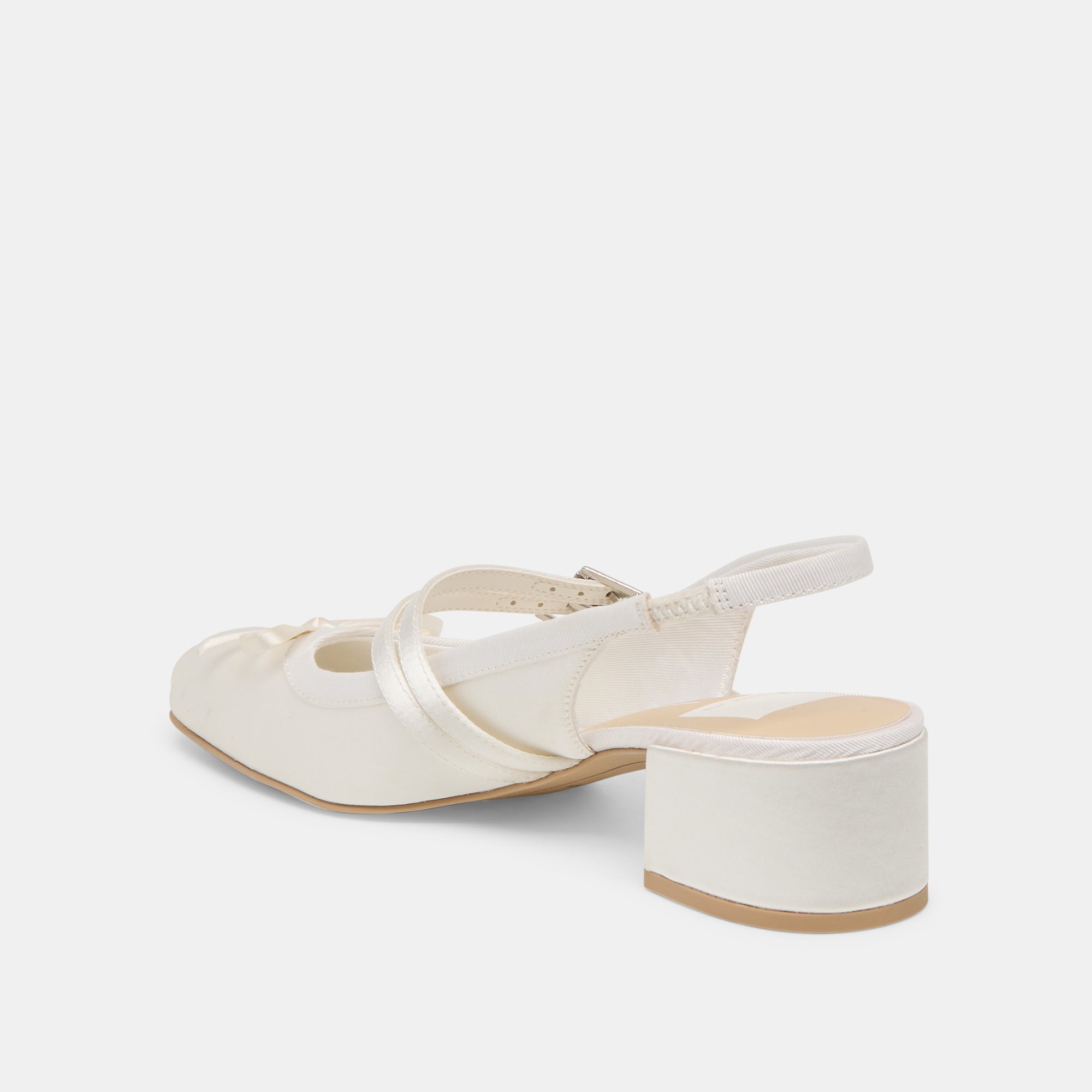 LORIS HEELS TRUE WHITE SATIN - Image 6