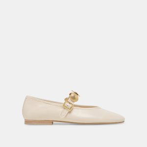 RELAN BALLET FLATS OFF WHITE LEATHER