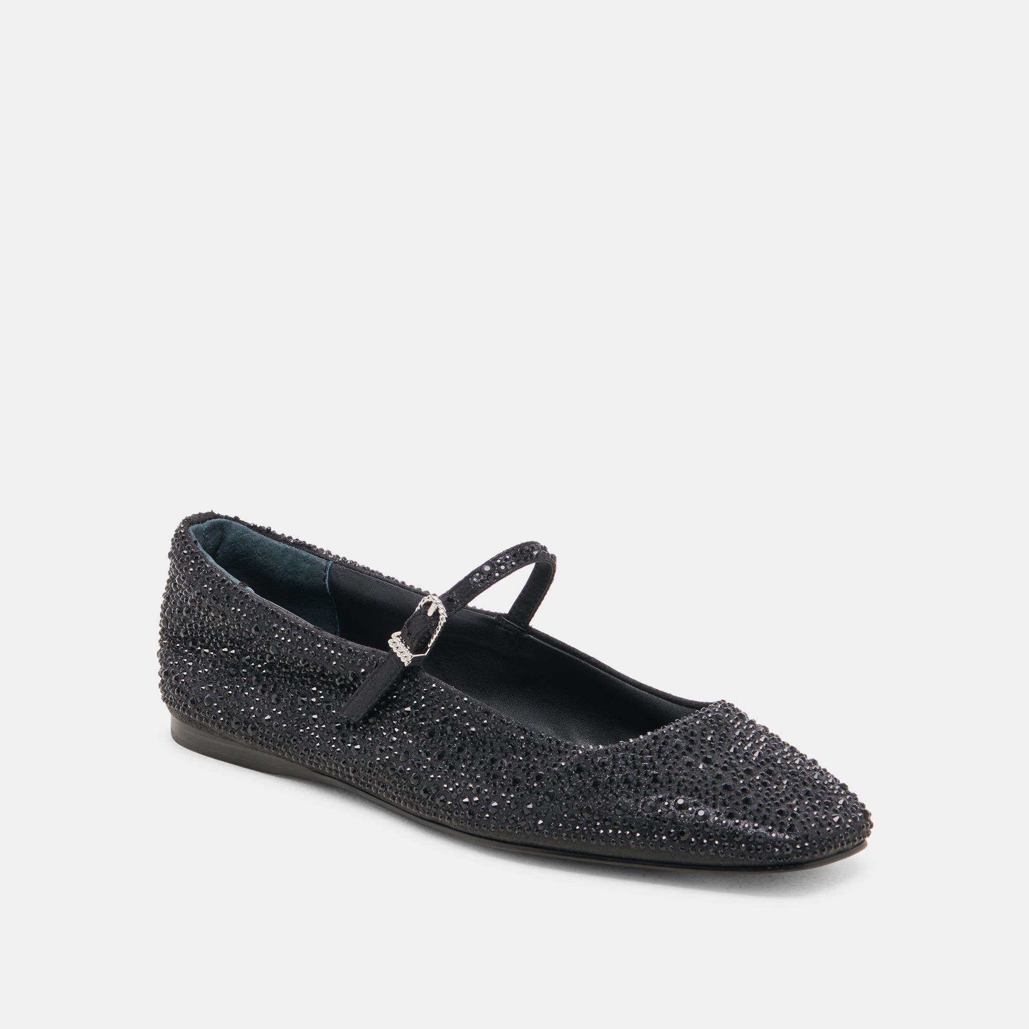 REYES CRYSTAL BALLET FLATS BLACK METALLIC CRYSTAL - Image 3