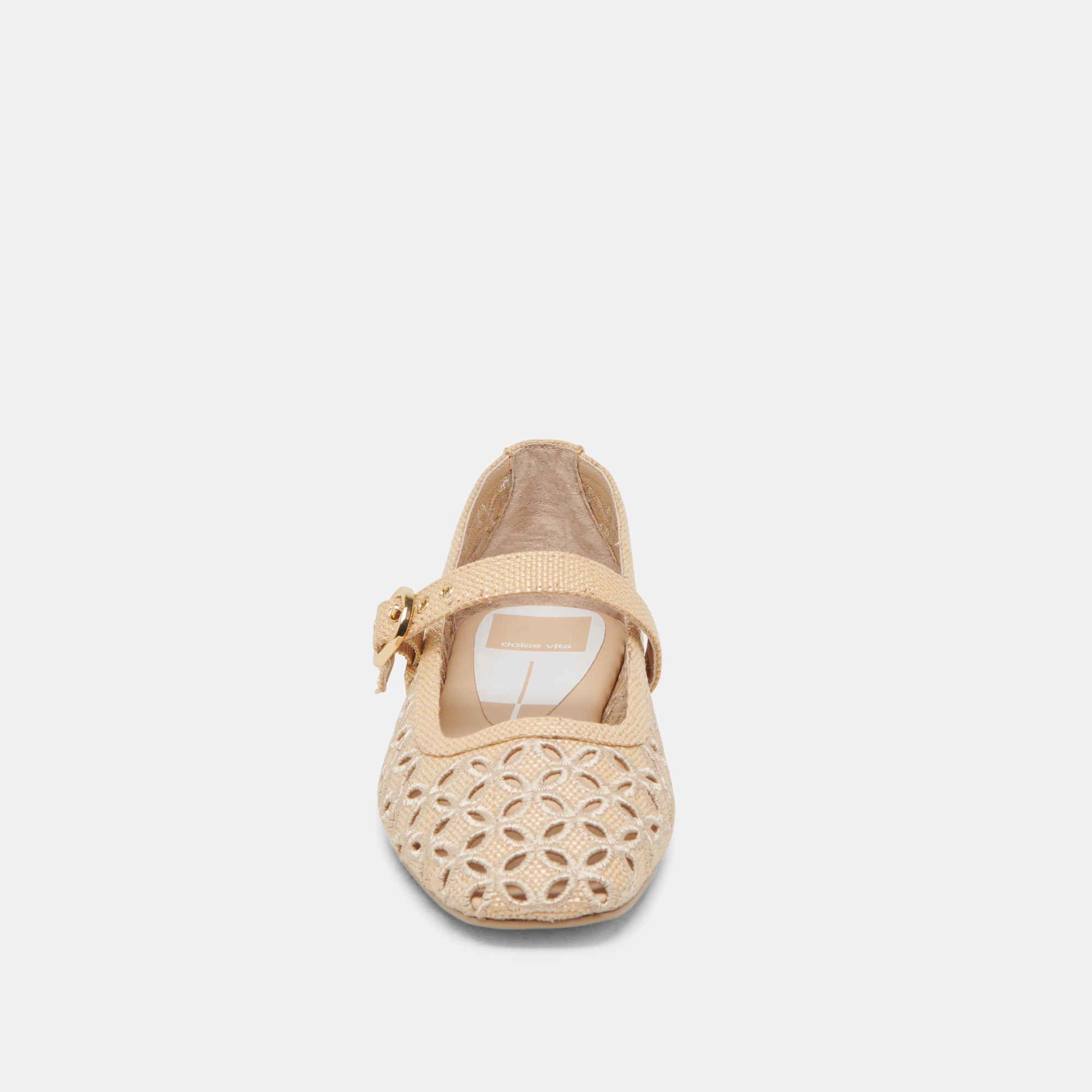 RODNI EYELET PERF BALLET FLATS LT NATURAL WOVEN RAFFIA - Image 8