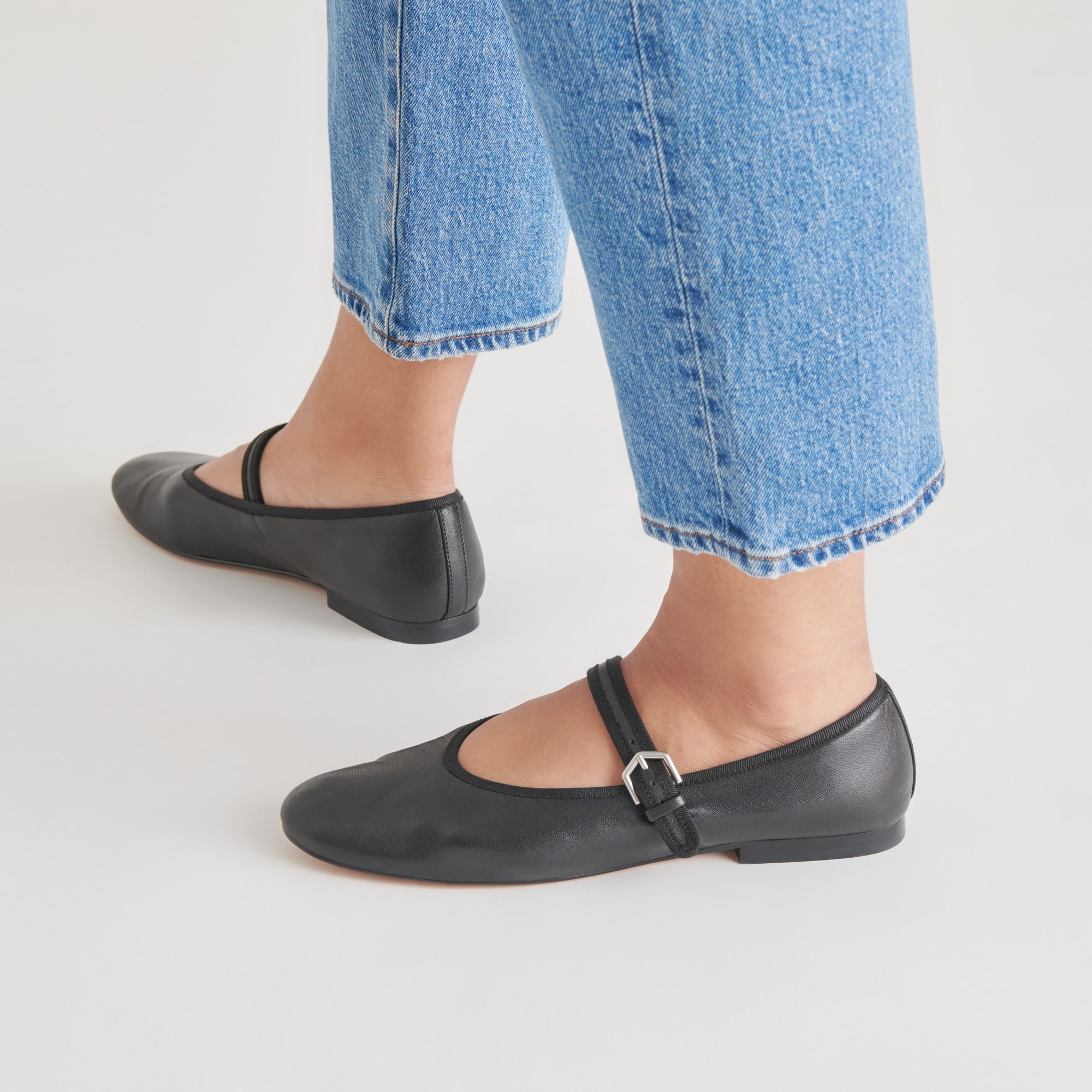 ROSLYN BALLET FLATS BLACK LEATHER - Image 9