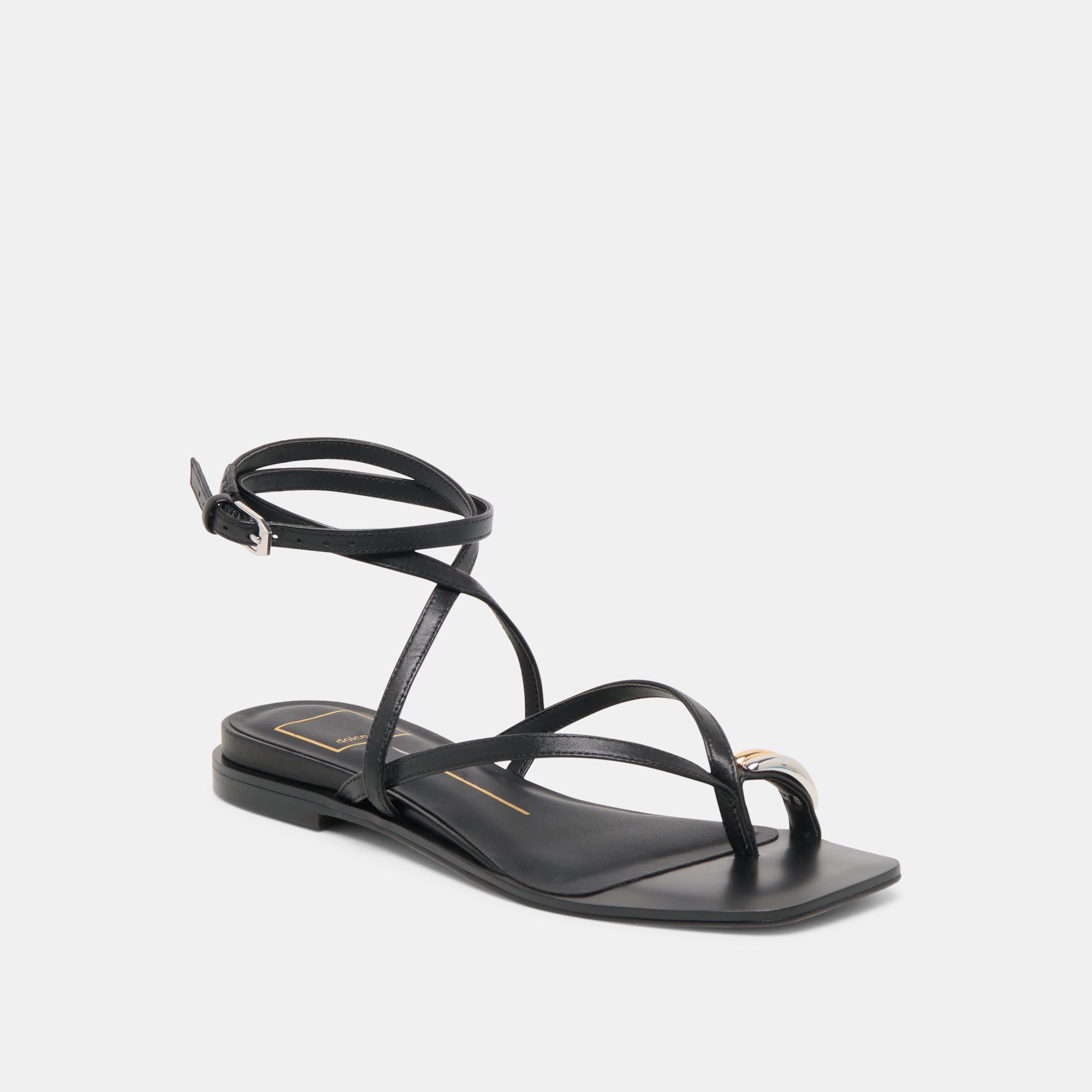 TYRICE SANDALS BLACK LEATHER - Image 3