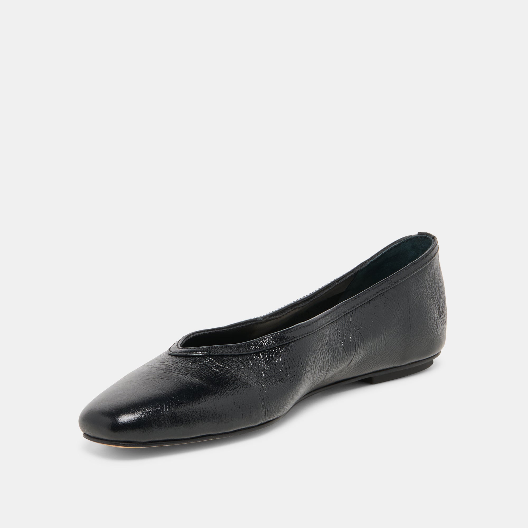 CARET BALLET FLATS BLACK LEATHER - Image 4