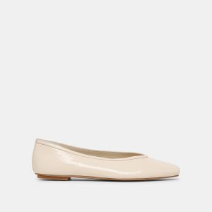 CARET BALLET FLATS BONE LEATHER