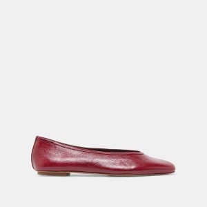 CARET BALLET FLATS GARNET LEATHER