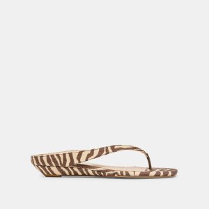 GIZEL SANDALS BEIGE ZEBRA RAFFIA