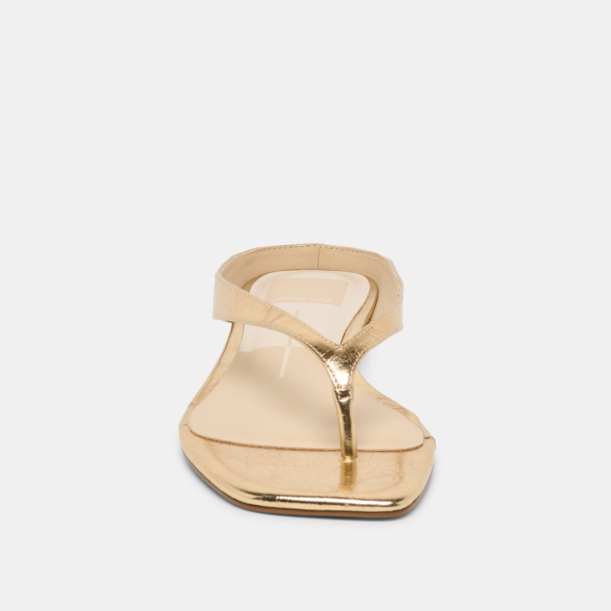 GIZEL SANDALS GOLD CRINKLE PATENT - Image 8