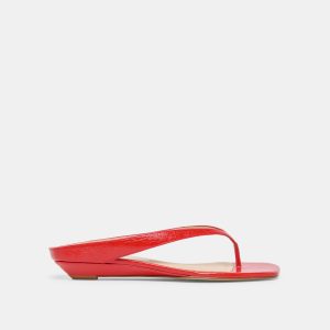 GIZEL SANDALS RED CRINKLE PATENT