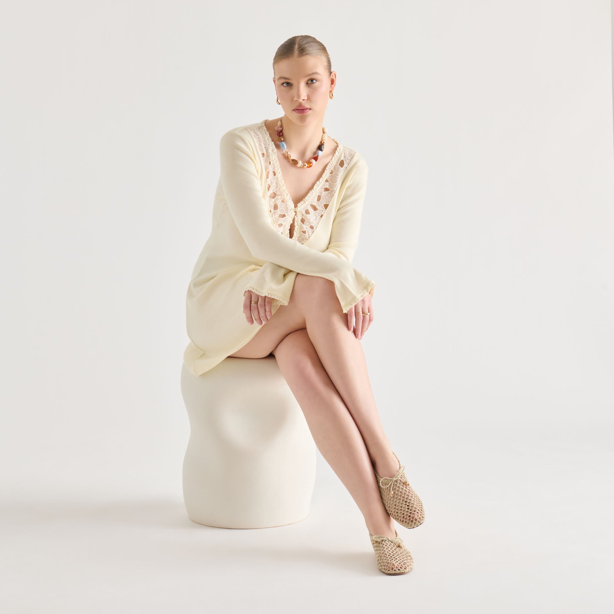 KAYLYN FLATS OATMEAL CROCHET - Image 3