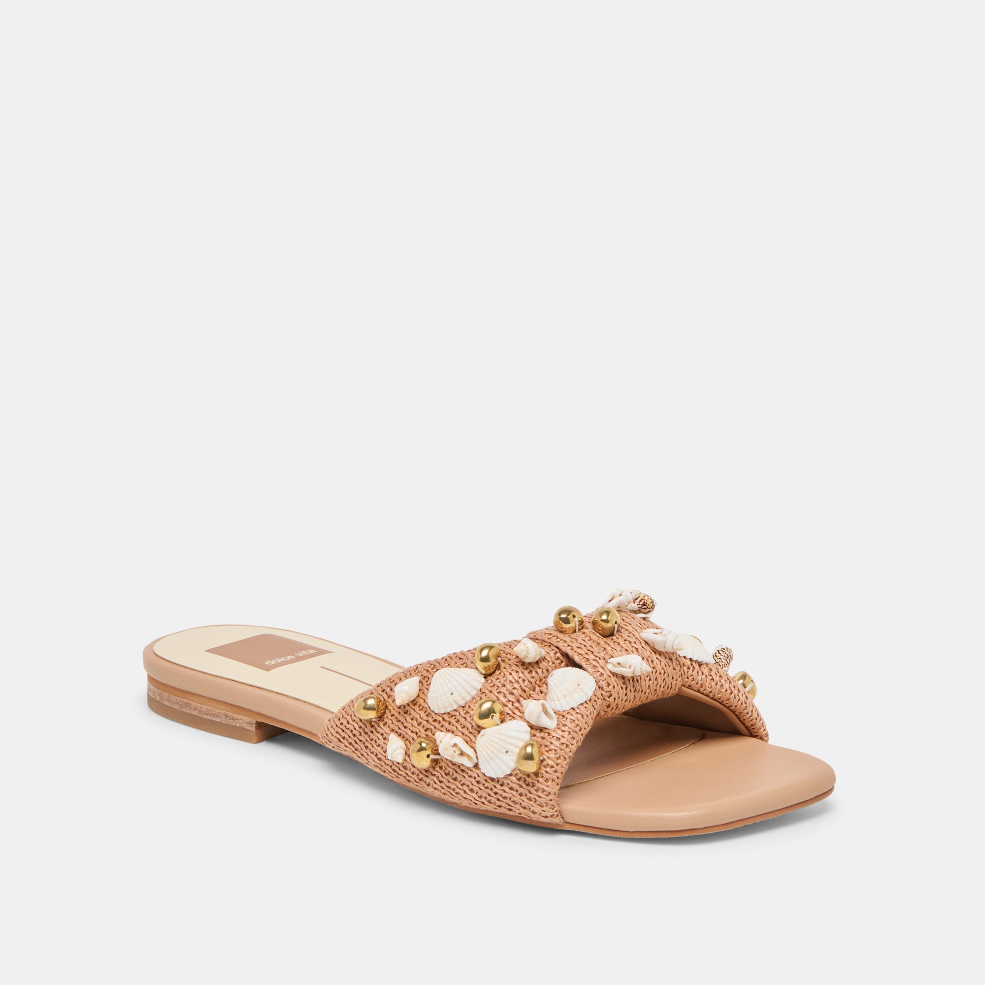 LIZZA SANDALS TOFFEE BEADED RAFFIA - Image 3