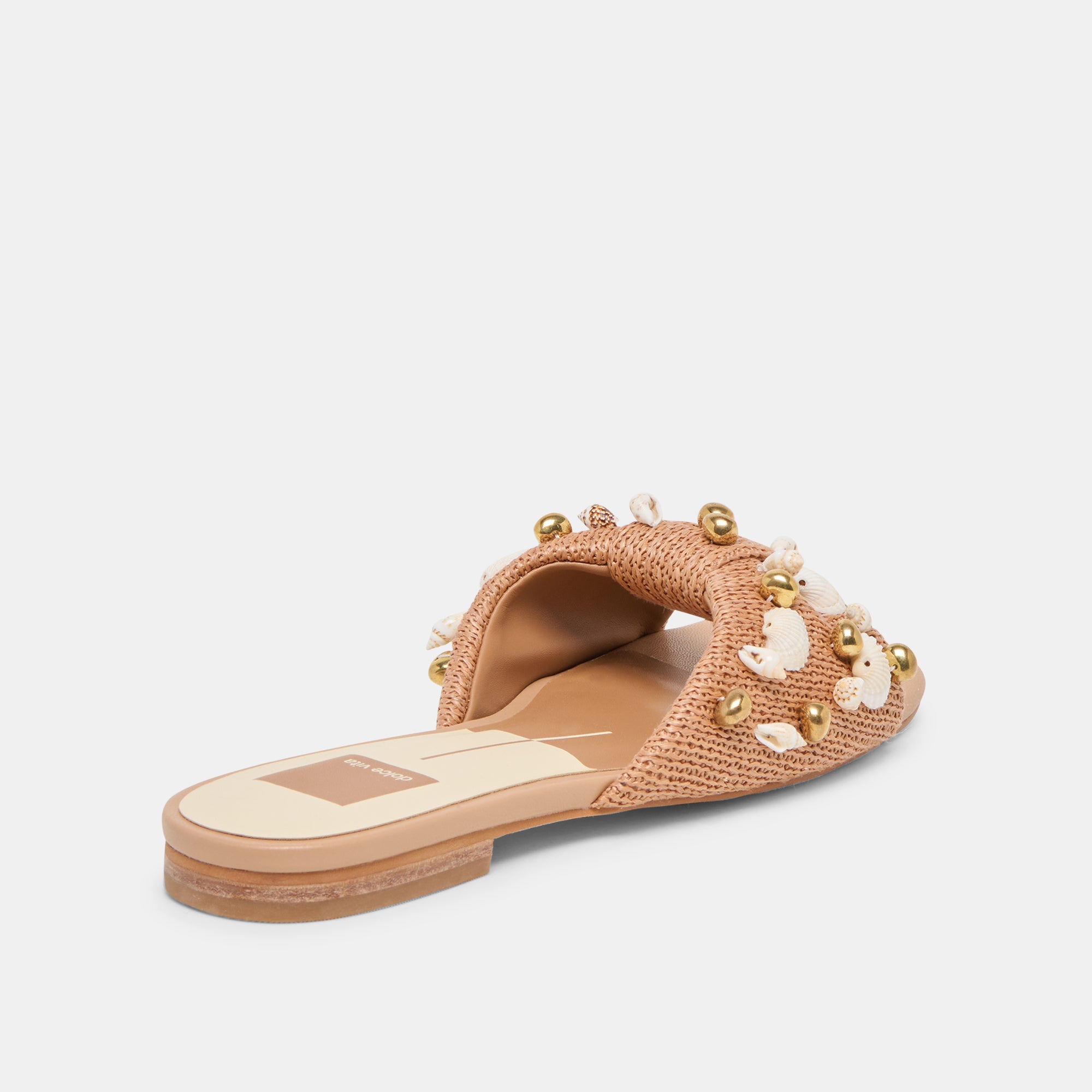LIZZA SANDALS TOFFEE BEADED RAFFIA - Image 4