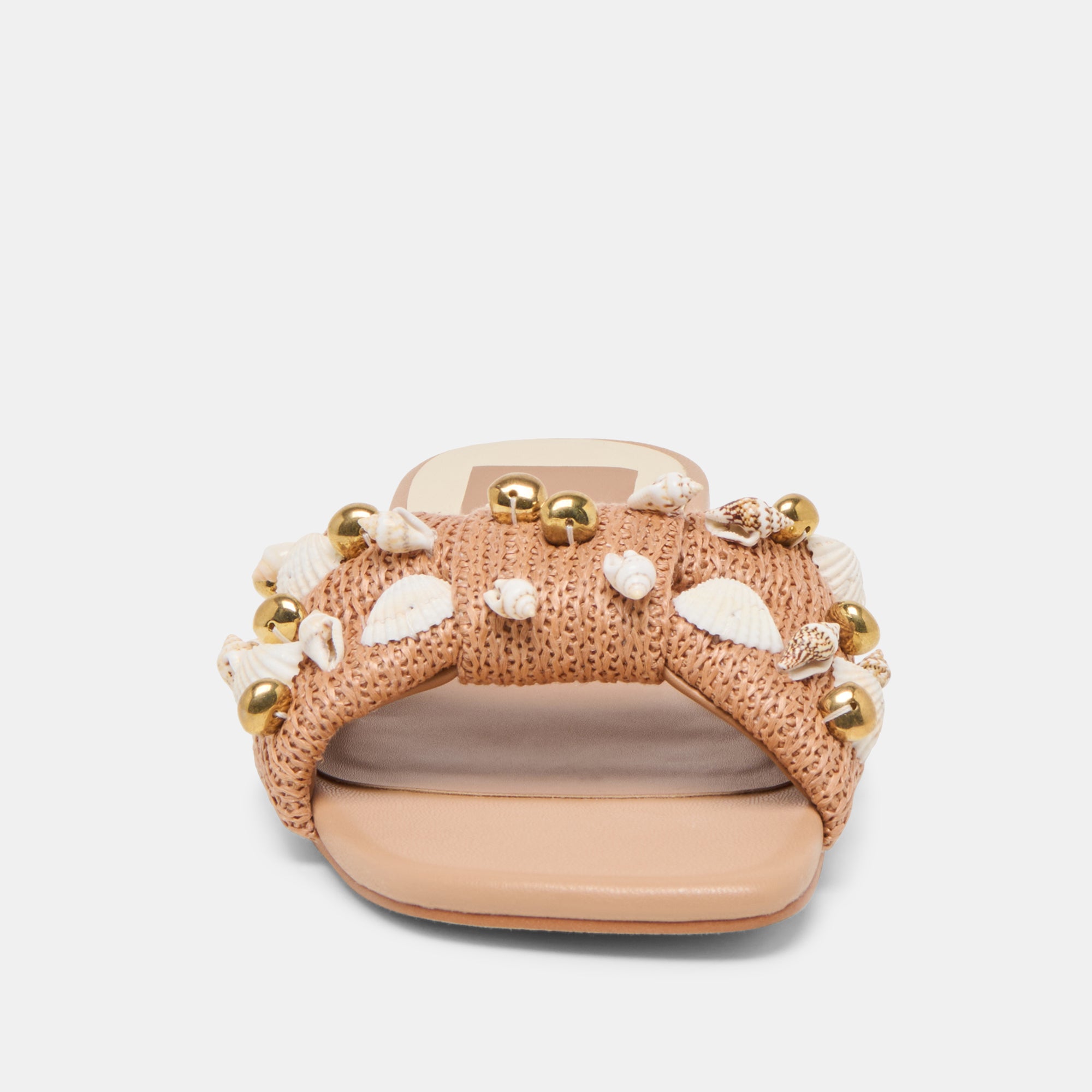 LIZZA SANDALS TOFFEE BEADED RAFFIA - Image 7
