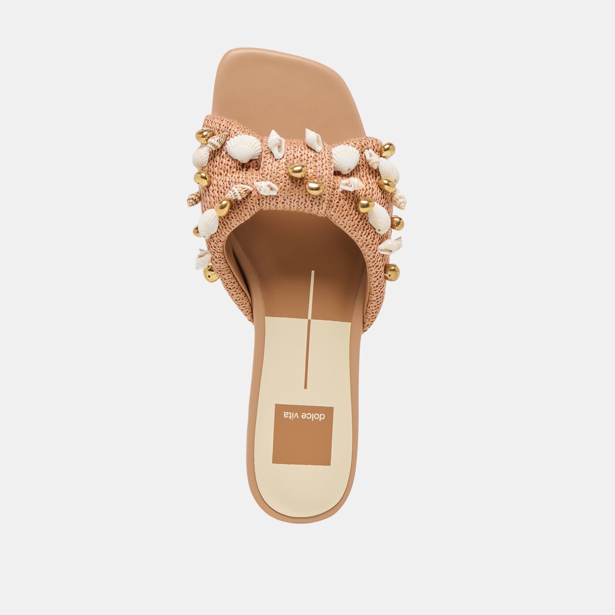 LIZZA SANDALS TOFFEE BEADED RAFFIA - Image 9