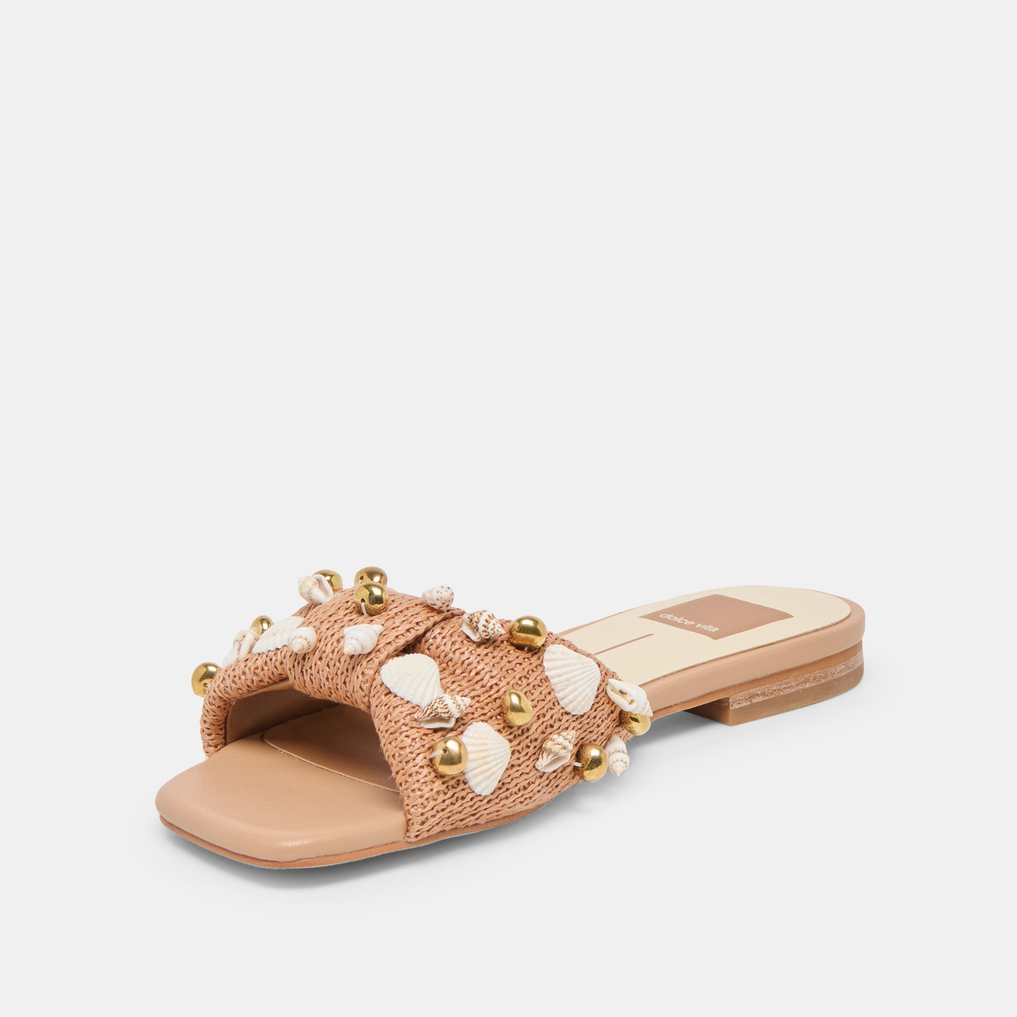 LIZZA SANDALS TOFFEE BEADED RAFFIA - Image 5