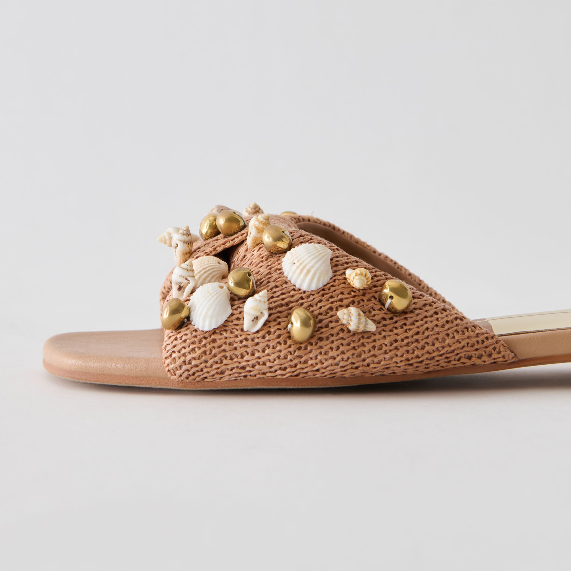 LIZZA SANDALS TOFFEE BEADED RAFFIA - Image 2
