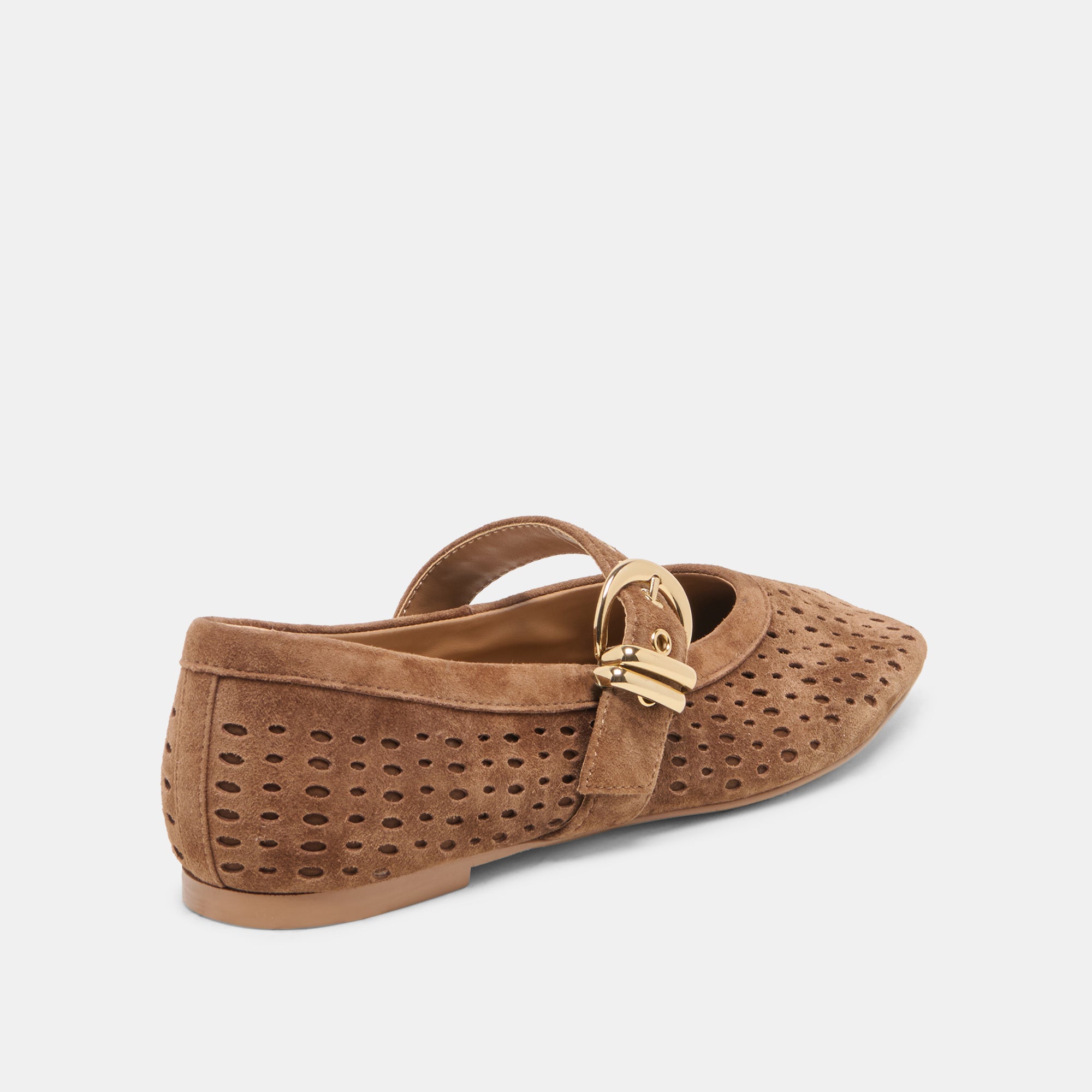 MIKELA BALLET FLATS COCOA PERFORATED SUEDE - Image 3
