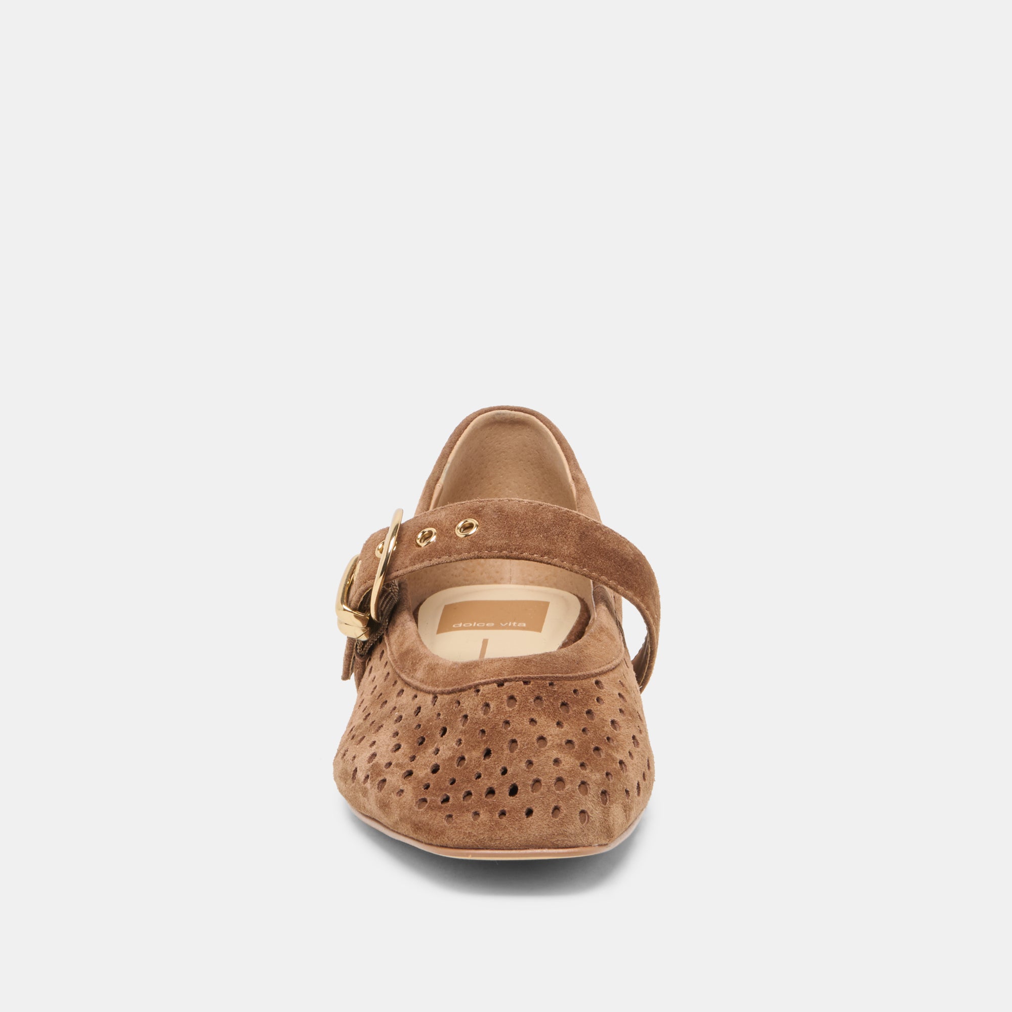 MIKELA BALLET FLATS COCOA PERFORATED SUEDE - Image 6