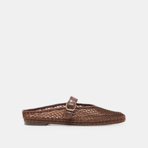 MILIE FLATS CHOCOLATE WOVEN MESH