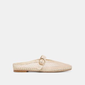 MILIE FLATS ECRU WOVEN MESH