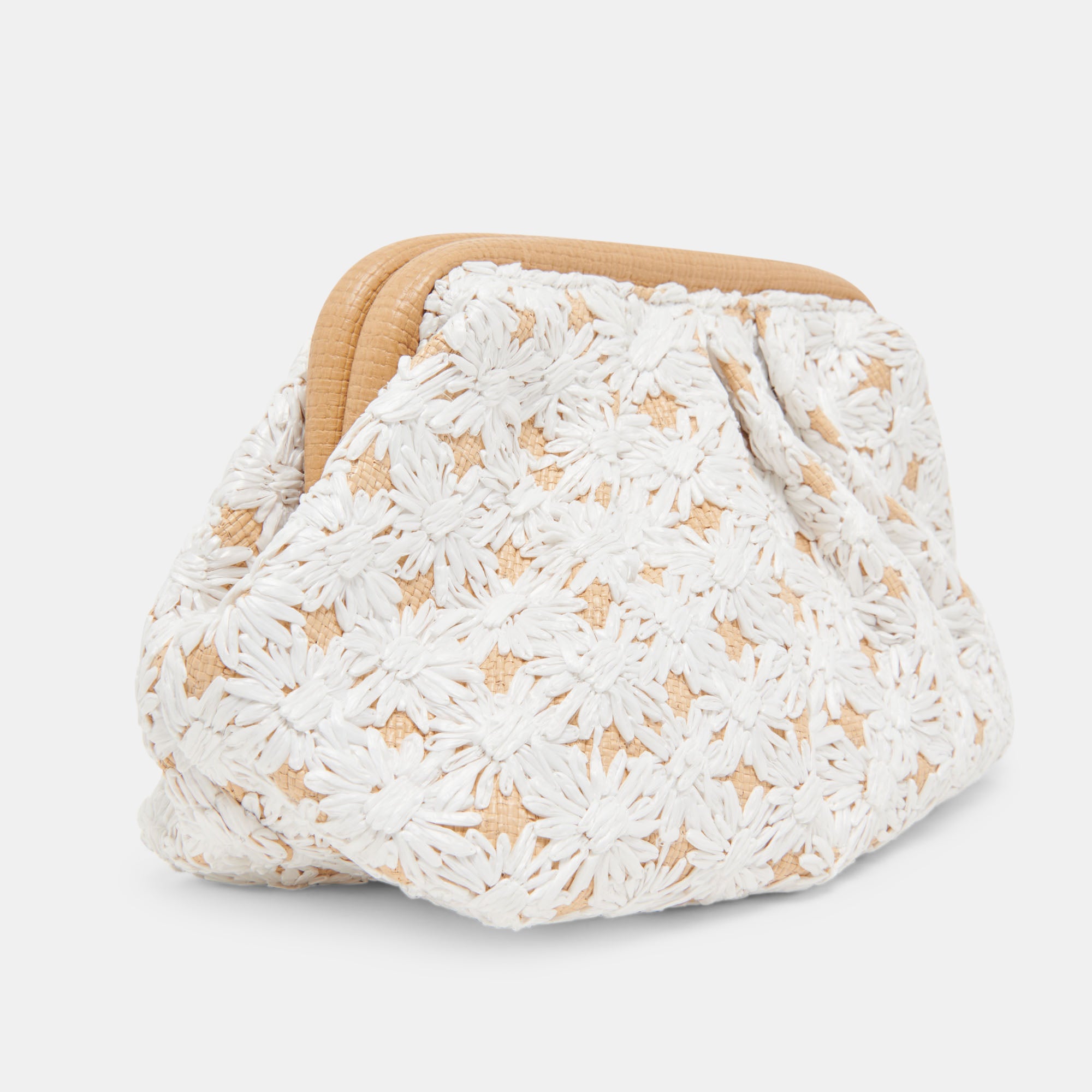 FIORE CLUTCH EMBROIDERED NATURAL RAFFIA - Image 3