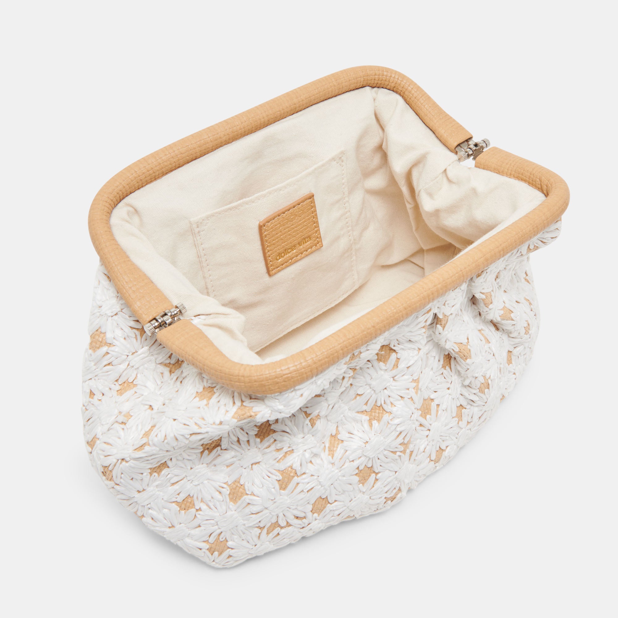 FIORE CLUTCH EMBROIDERED NATURAL RAFFIA - Image 5