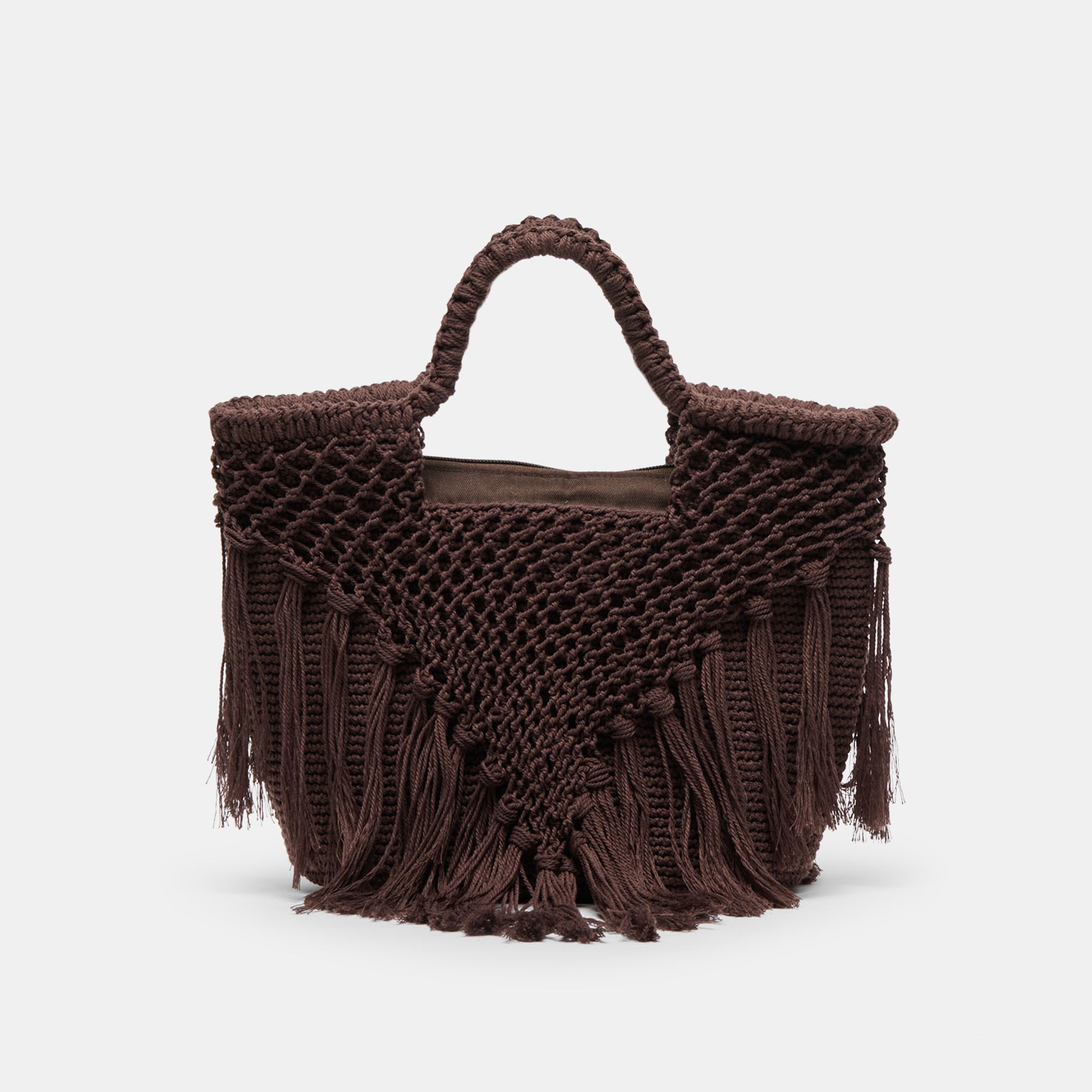 BIRCH HANDBAG CHOCOLATE CROCHET