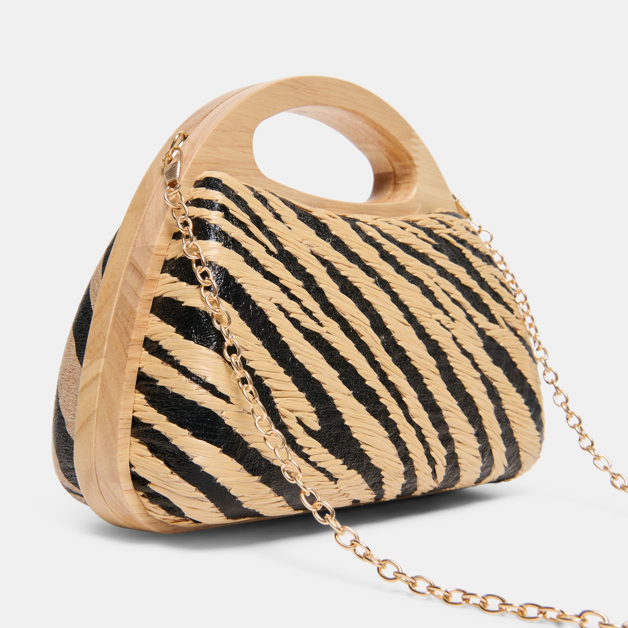 MAELIE HANDBAG BLACK NATURAL ZEBRA RAFFIA - Image 7
