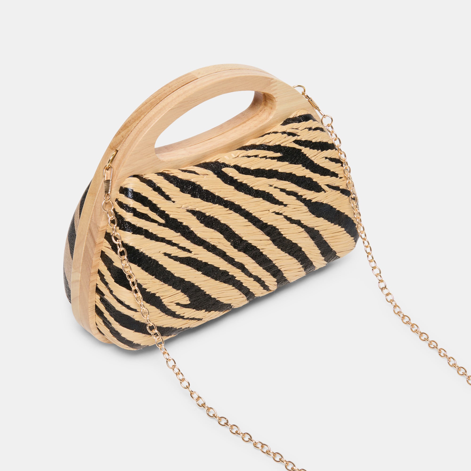 MAELIE HANDBAG BLACK NATURAL ZEBRA RAFFIA - Image 8
