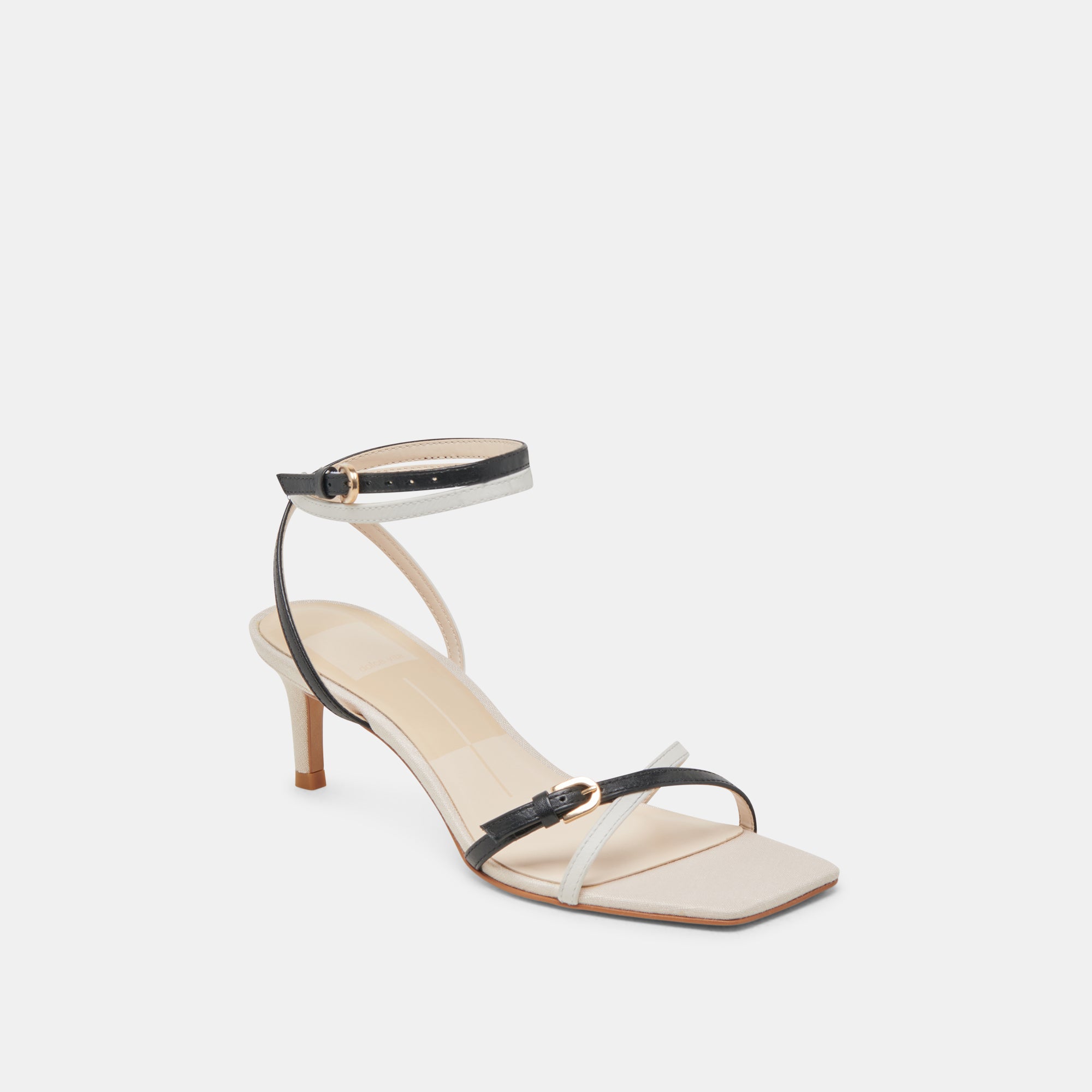 BAMBY HEELS WHITE BLACK LEATHER - Image 3