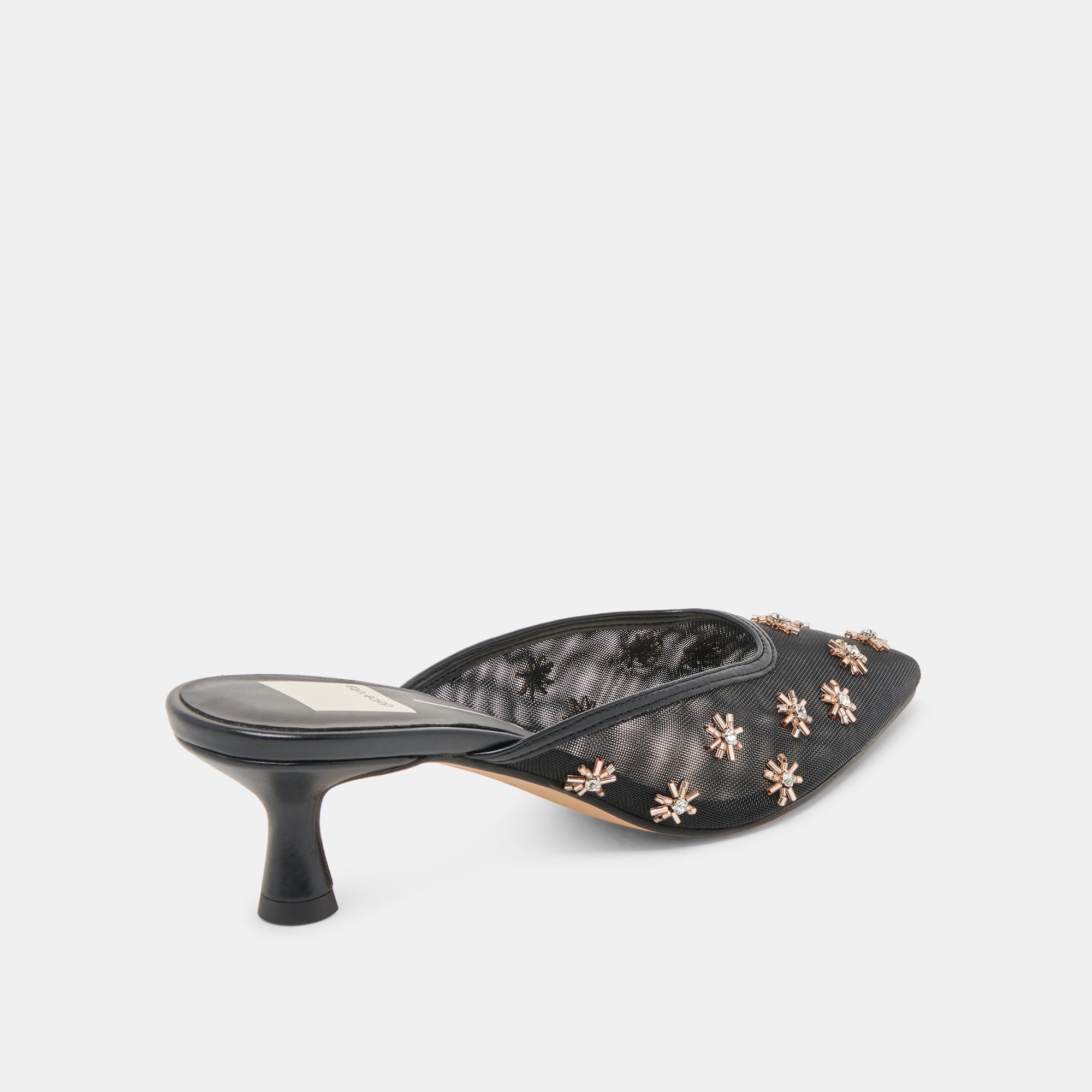 CLARA WIDE HEELS BLACK MESH - Image 3