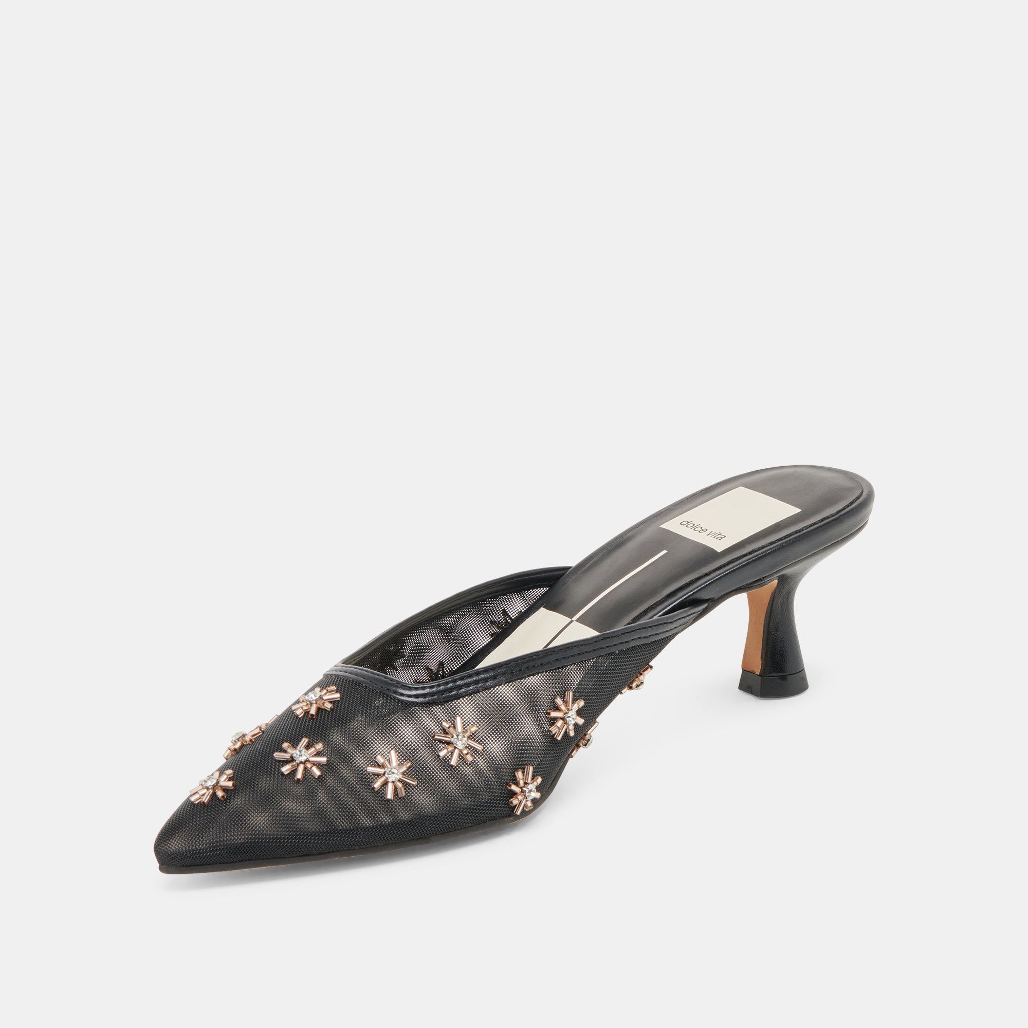 CLARA WIDE HEELS BLACK MESH - Image 4
