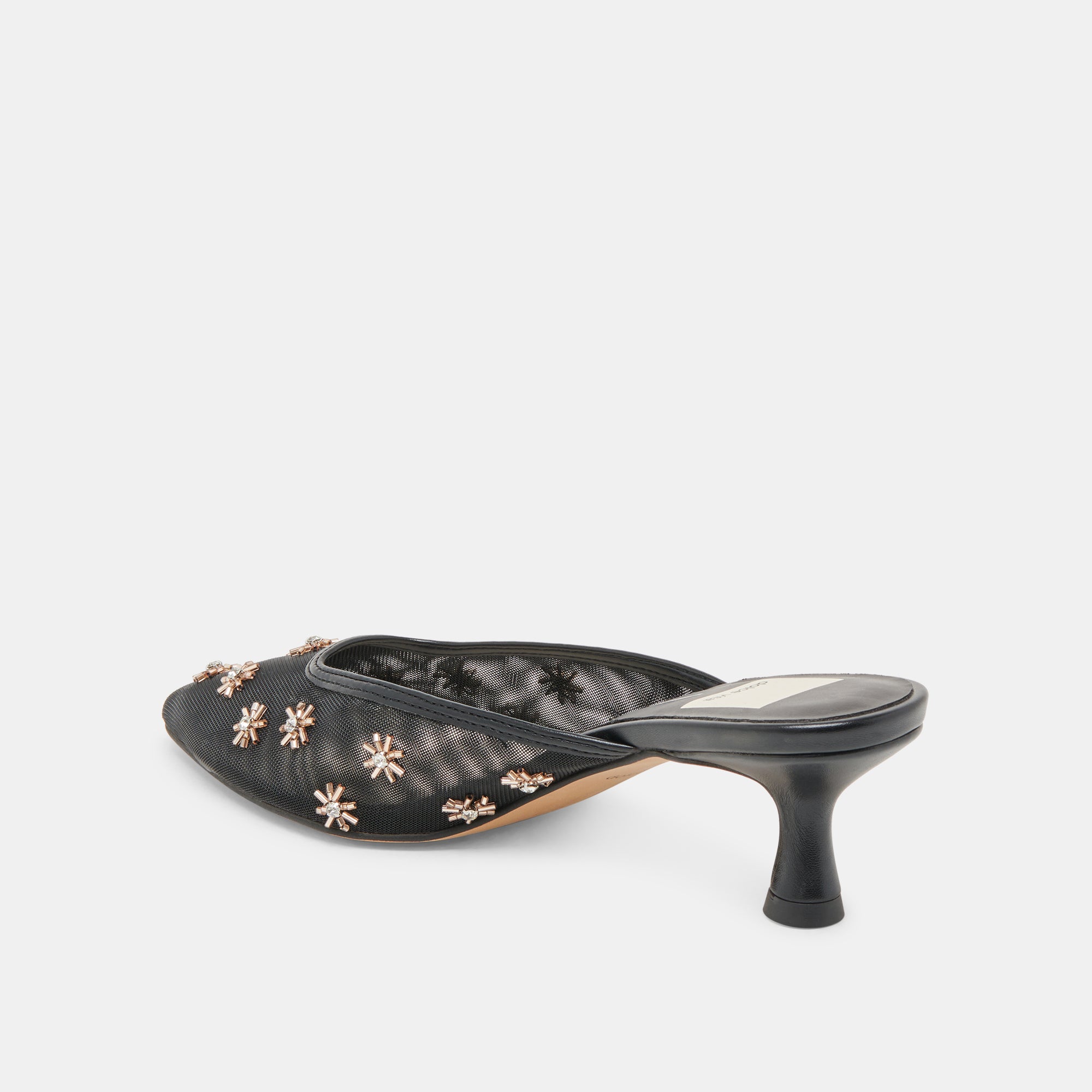 CLARA WIDE HEELS BLACK MESH - Image 5