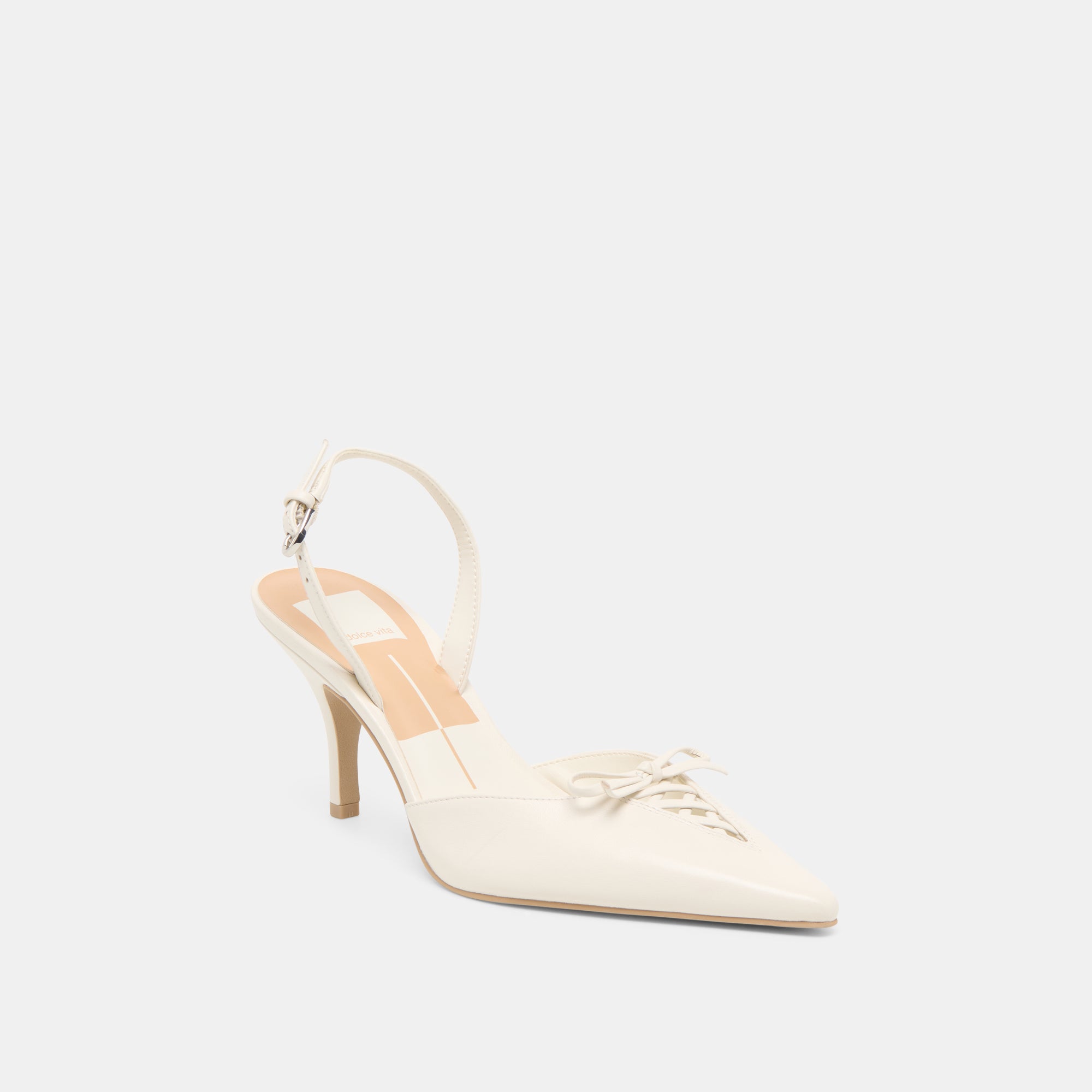 HAMYA HEELS WHITE LEATHER - Image 3