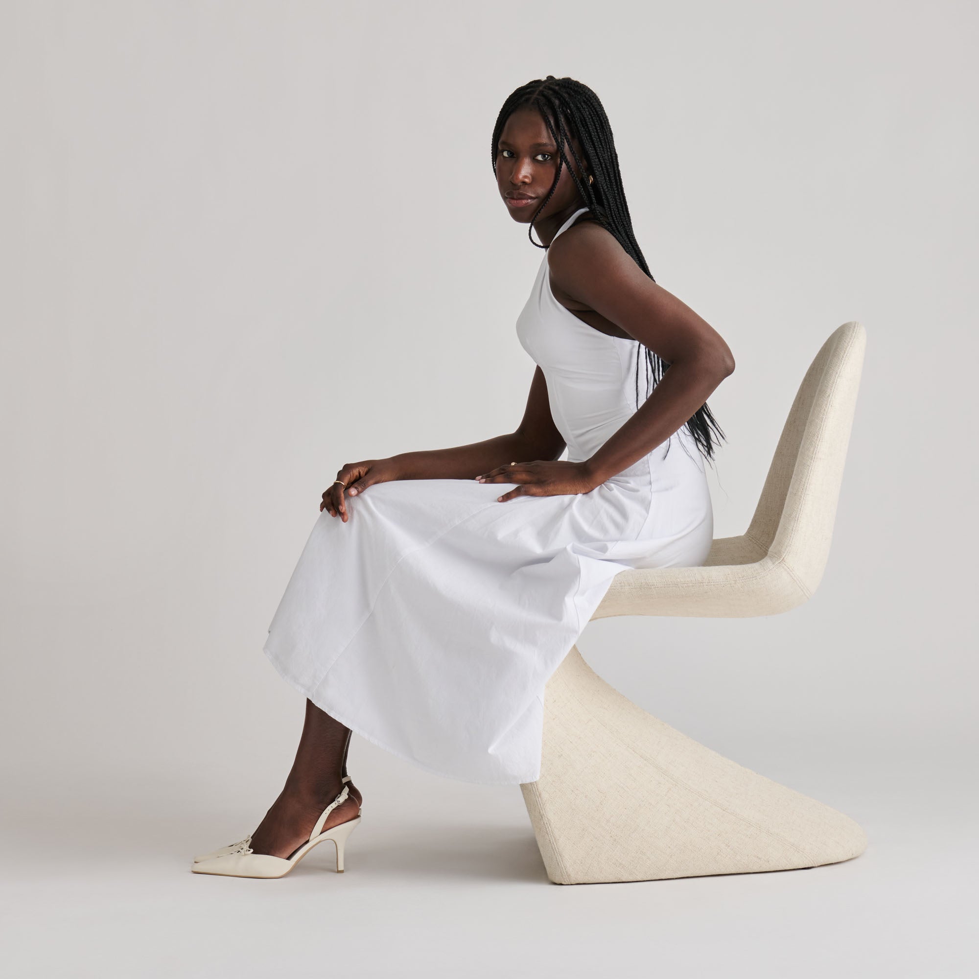 HAMYA HEELS WHITE LEATHER - Image 4
