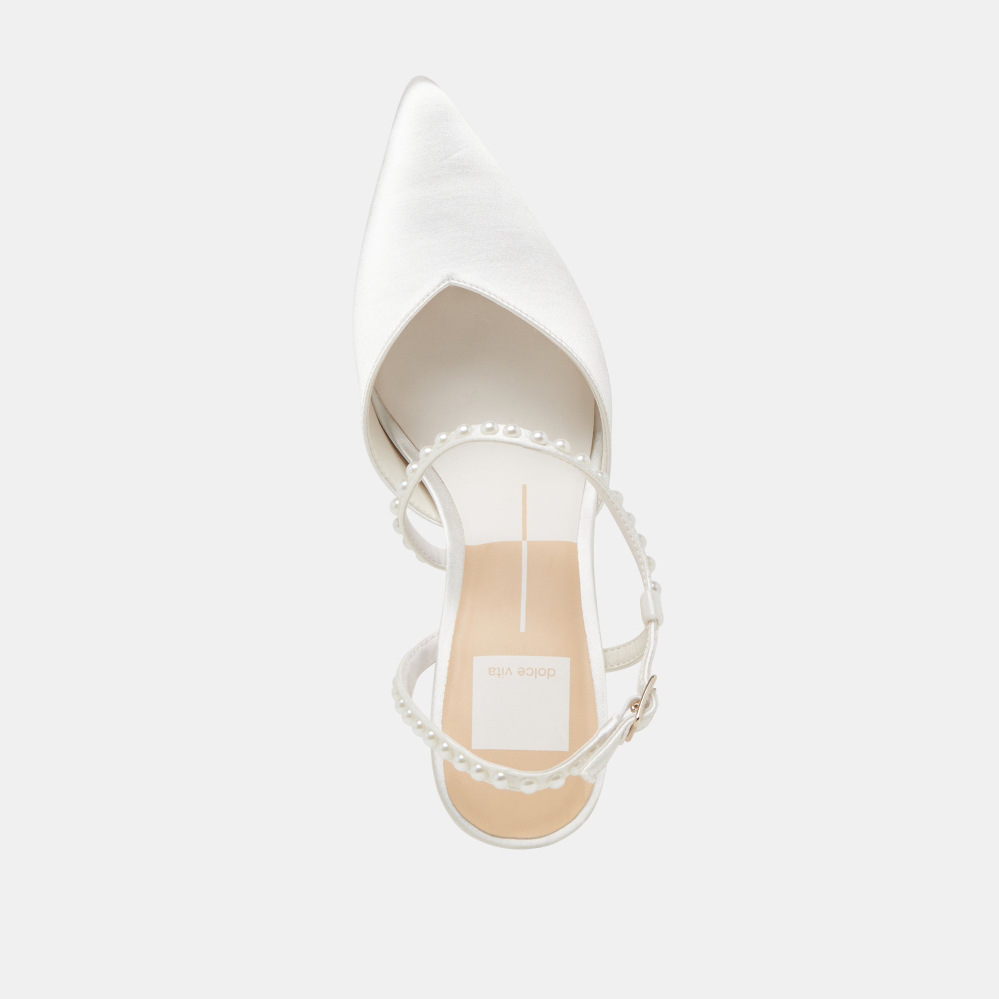 KAMRA PEARL HEELS TRUE WHITE SATIN - Image 10
